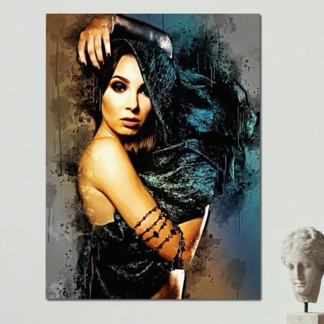 Tablou Canvas Premium, LuxCanva® G1089, Regina Intunecata, Umbre, Enigmatica, Taina, Privire, Dramatism, Mister, Sexy, Negru, Living, Dormitor