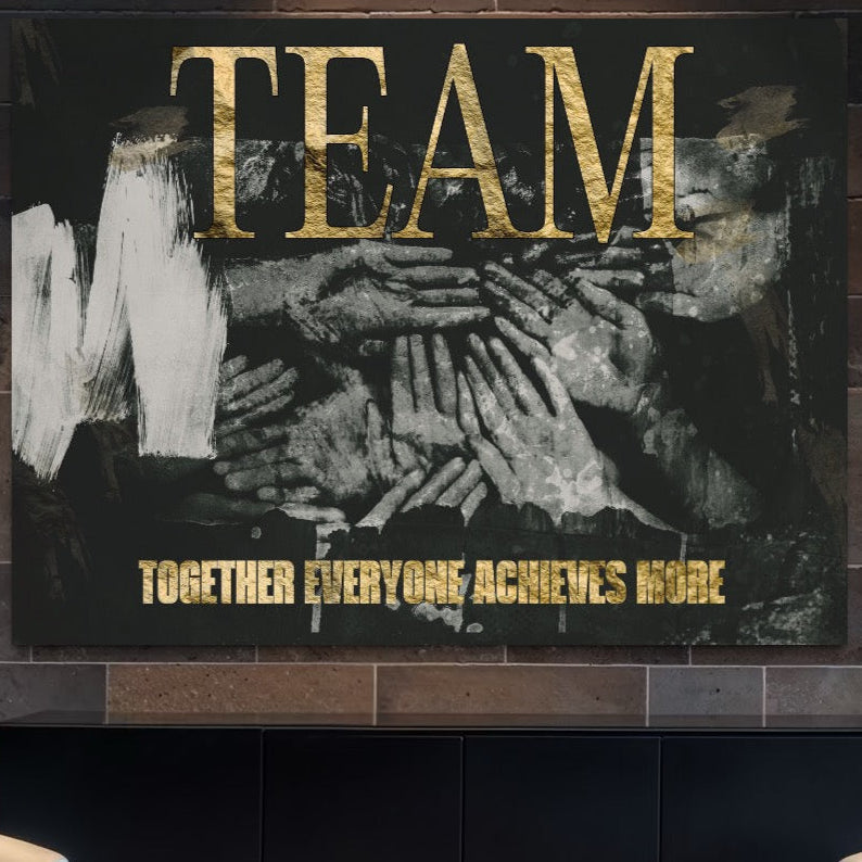 Tablou Canvas Premium, LuxCanva® A1031, Team, Decorativ, Echipa, Teamwork, Birou, Motivational, Culori Vibrante