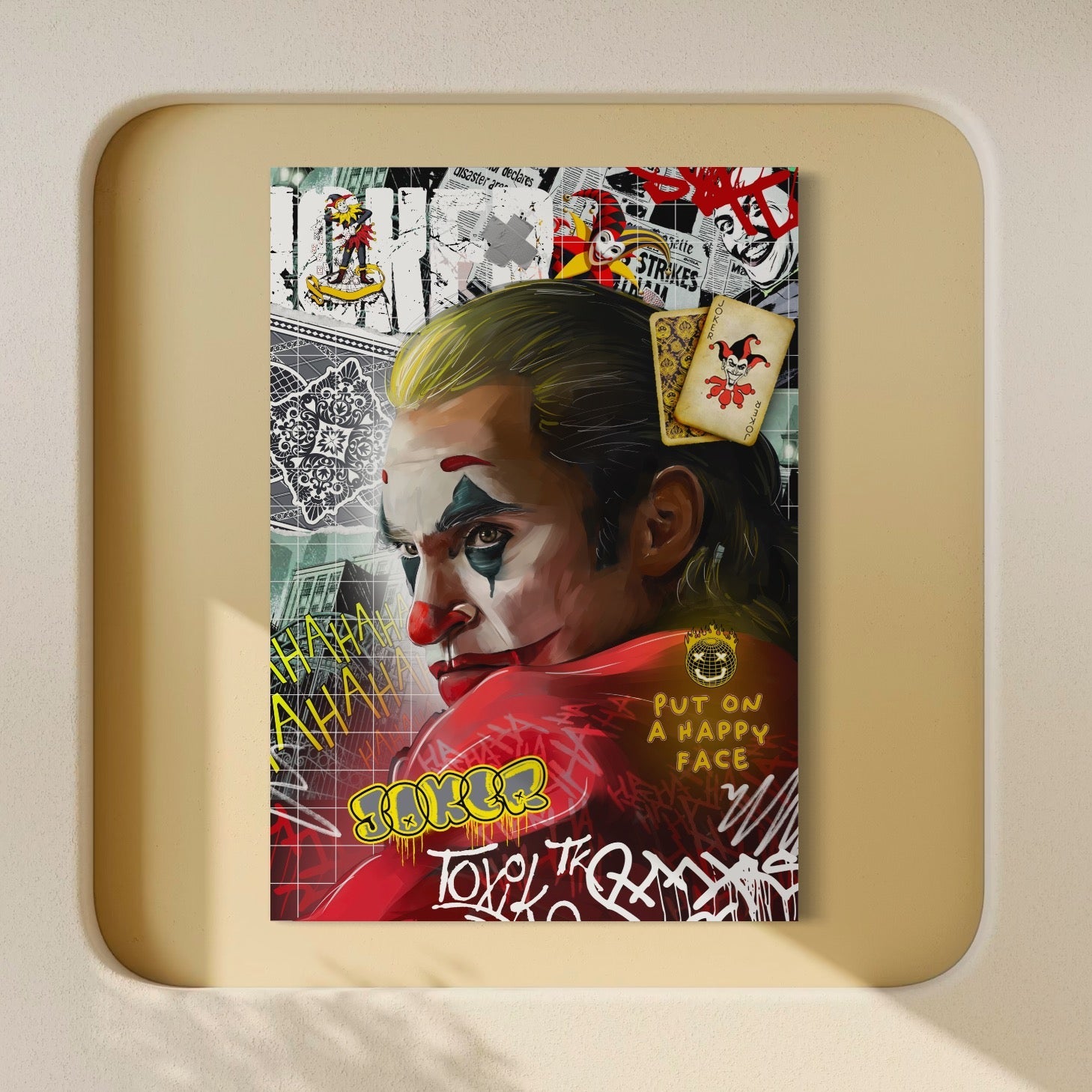 Tablou Canvas Premium, LuxCanva® A1025, Joker, Decorativ, Film, Thriller, Culori Vibrante