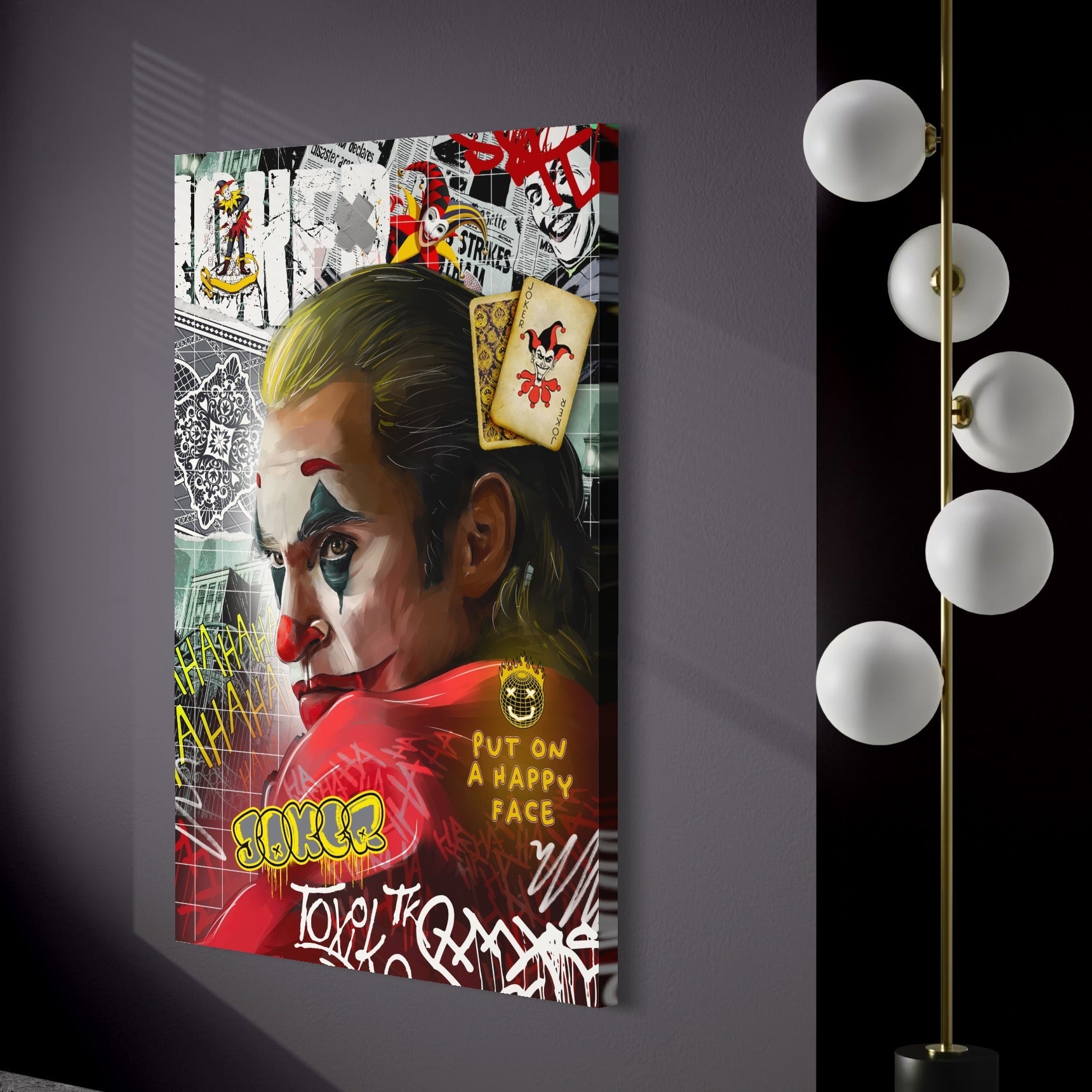 Tablou Canvas Premium, LuxCanva® A1025, Joker, Decorativ, Film, Thriller, Culori Vibrante