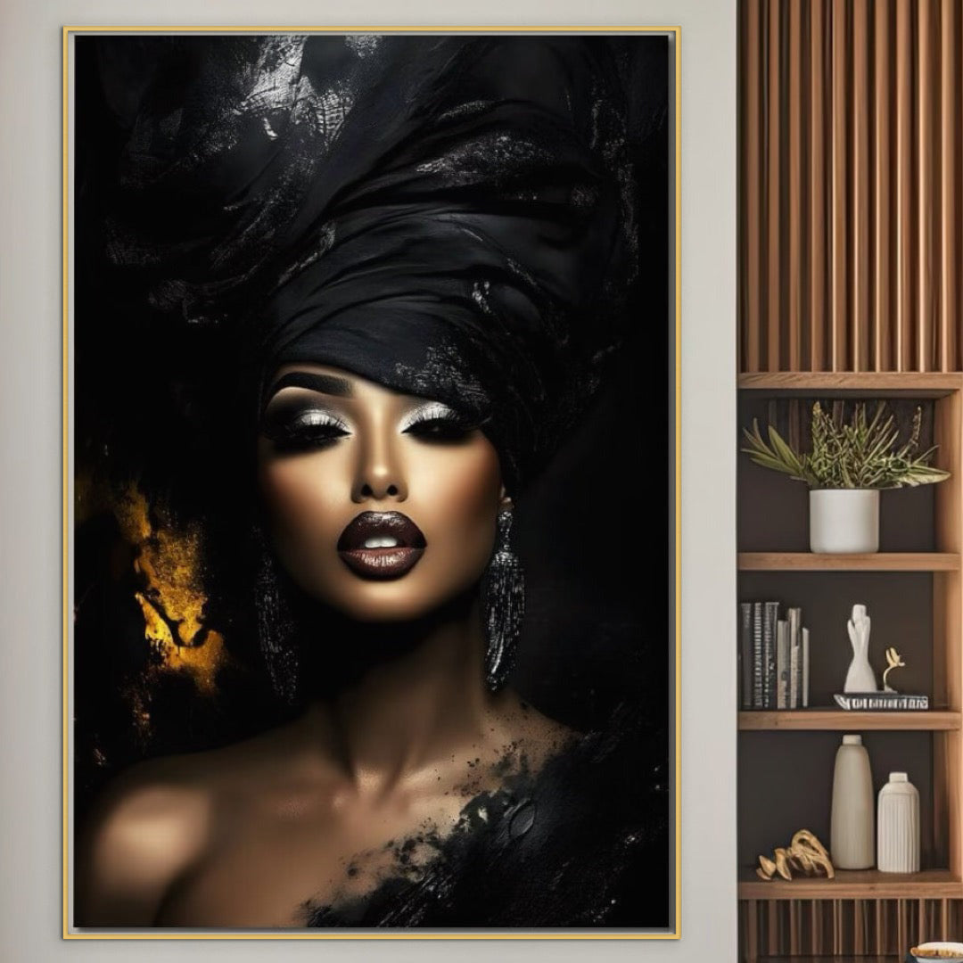 Tablou Canvas Premium, LuxCanva® G1102, Magia Intunericului, Zeita, Black, Noapte, Imperial, Eleganta, Luxury, Diva, Intuneric, Living, Dormitor