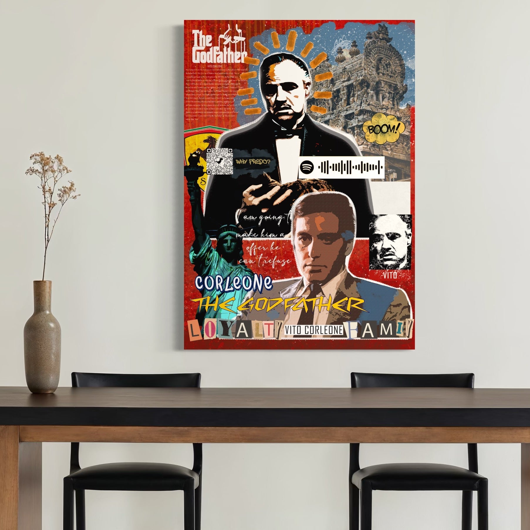 Tablou Canvas Premium LuxCanva® A1021, The Godfather , Decorativ, Actori, Vedete, Film, Culori Vibrante
