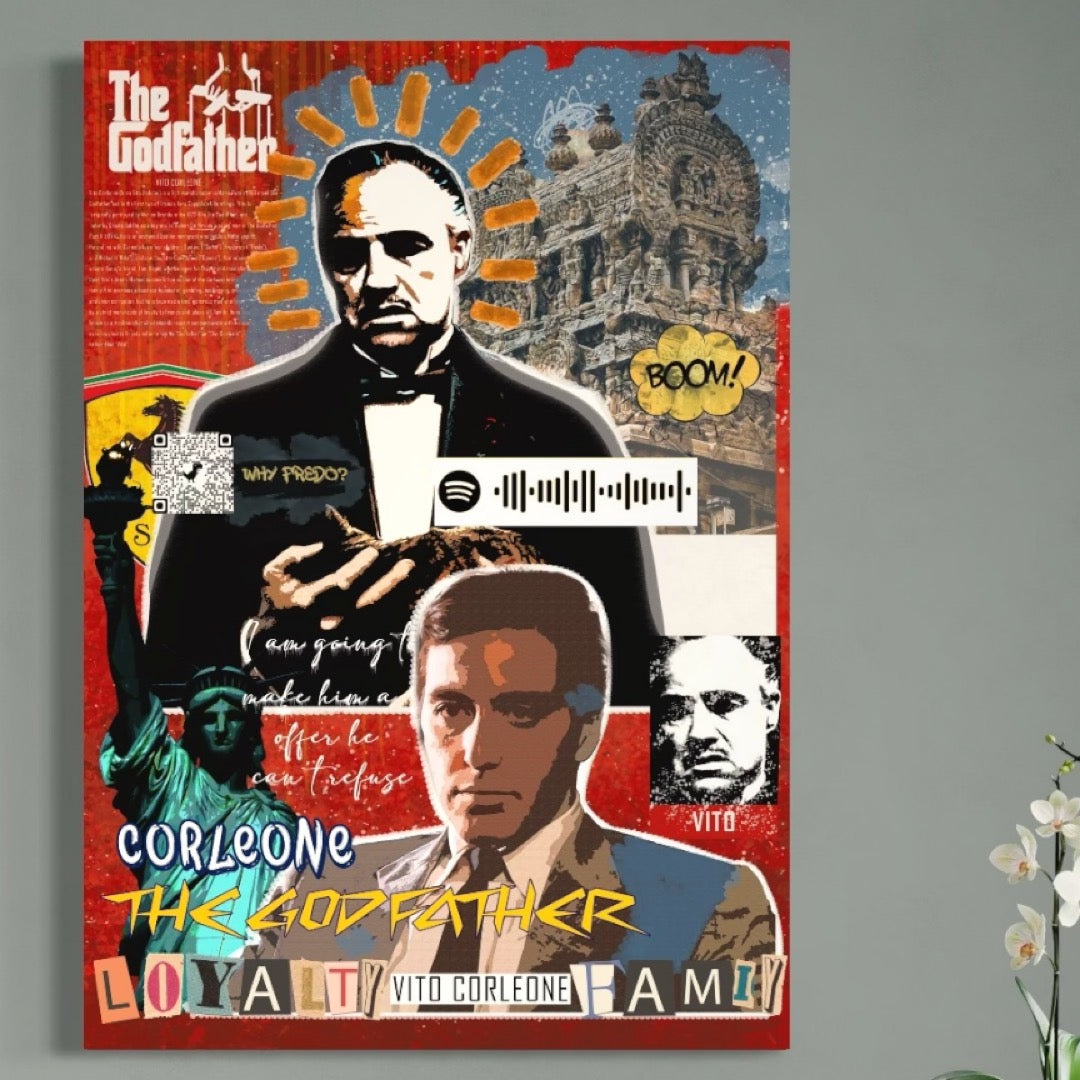 Tablou Canvas Premium LuxCanva® A1021, The Godfather , Decorativ, Actori, Vedete, Film, Culori Vibrante