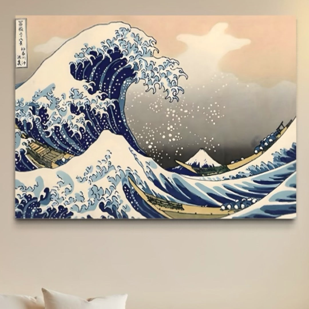 Tablou Canvas Premium, LuxCanva® C1252, Surfing Waves, Relaxare, Living Room, Kids Room Culori Vibrante
