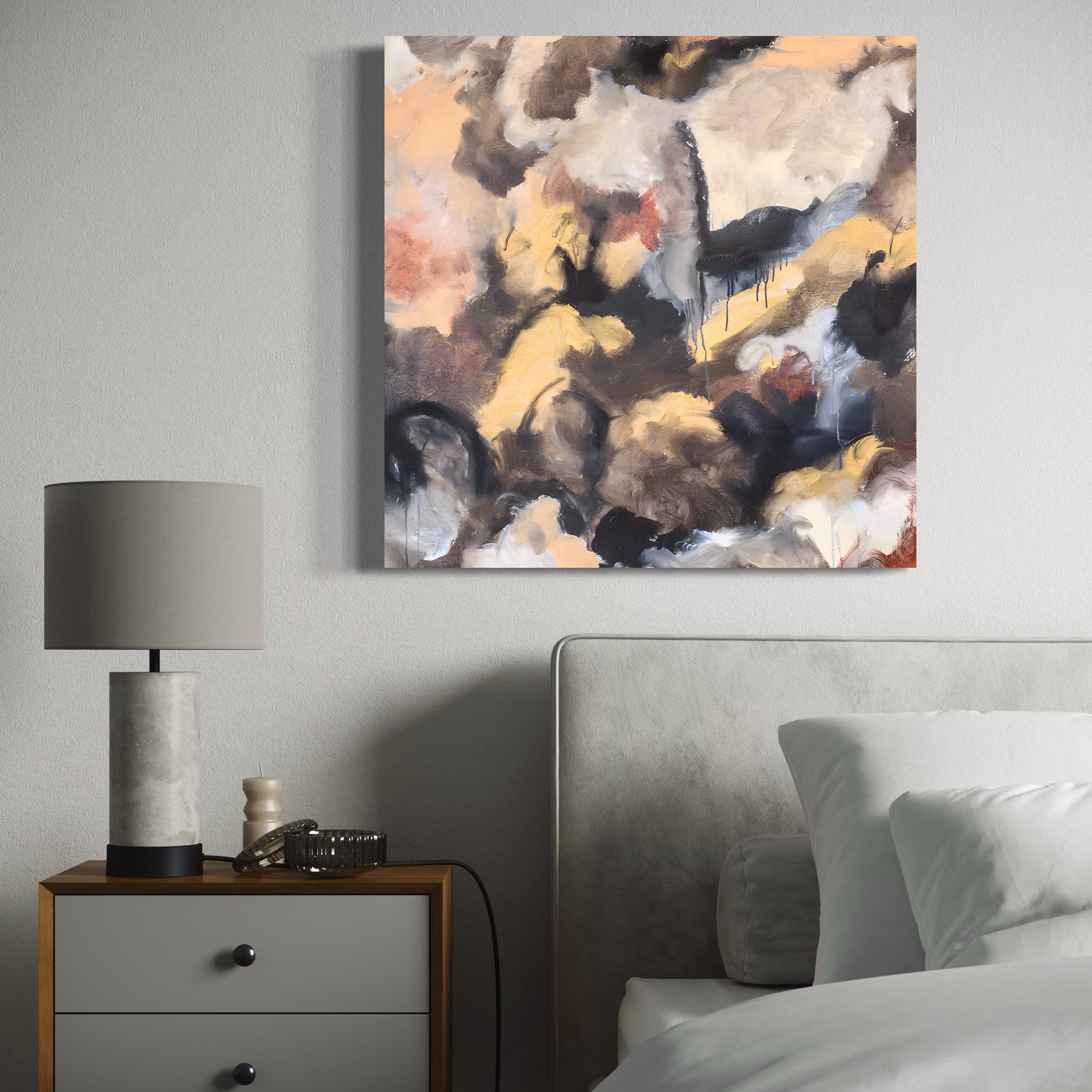 Tablou Canvas Premium LuxCanva® A1422, Amestec De Culori , Living, Expresionism, Artist, Abstract, Pictura, Dormitor, Decorativ, Culori Vibrante