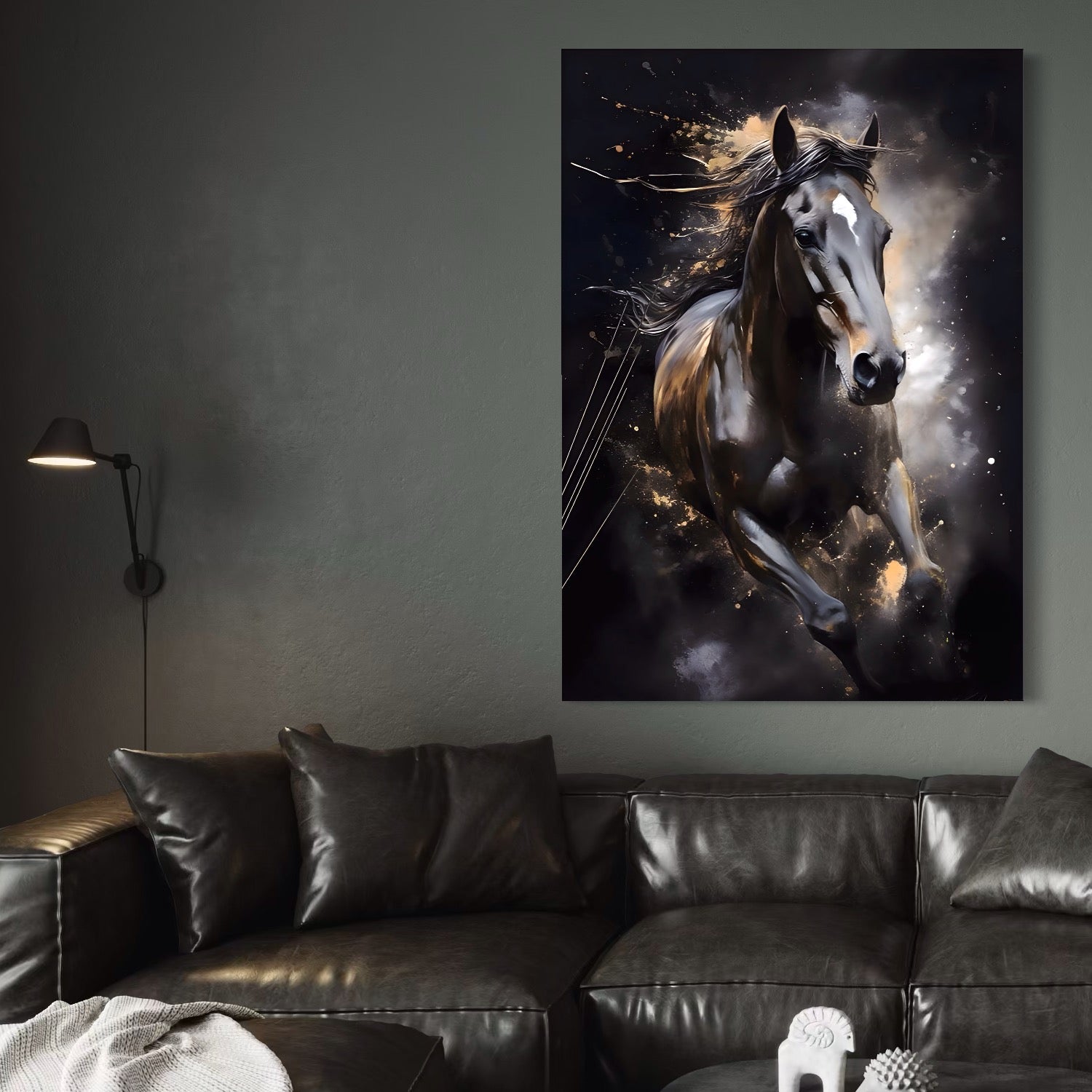Tablou Canvas Premium LuxCanva® A1423, Elegant Horse ,  Living, Cal, Animal. Curse, Decorativ, Room, Culori Vibrante