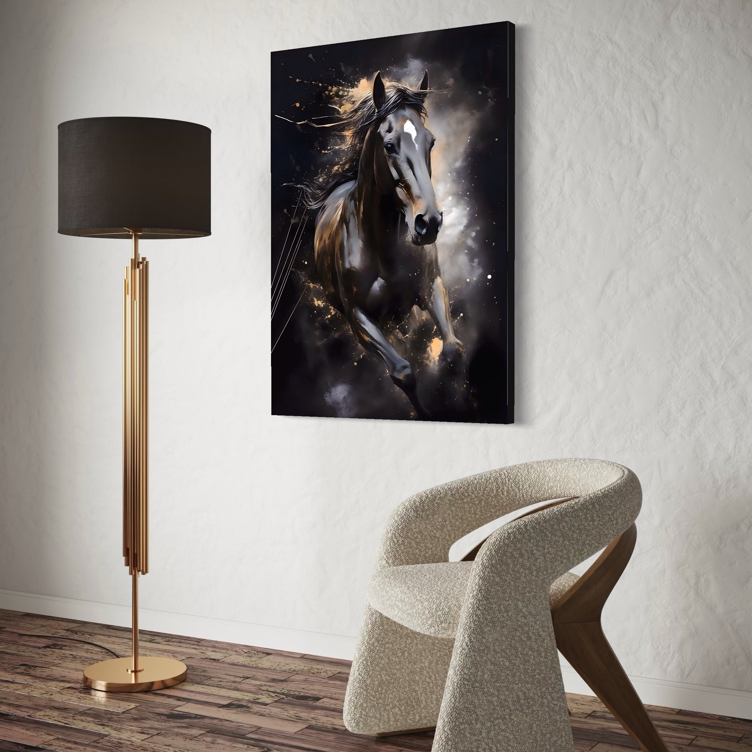 Tablou Canvas Premium LuxCanva® A1423, Elegant Horse ,  Living, Cal, Animal. Curse, Decorativ, Room, Culori Vibrante