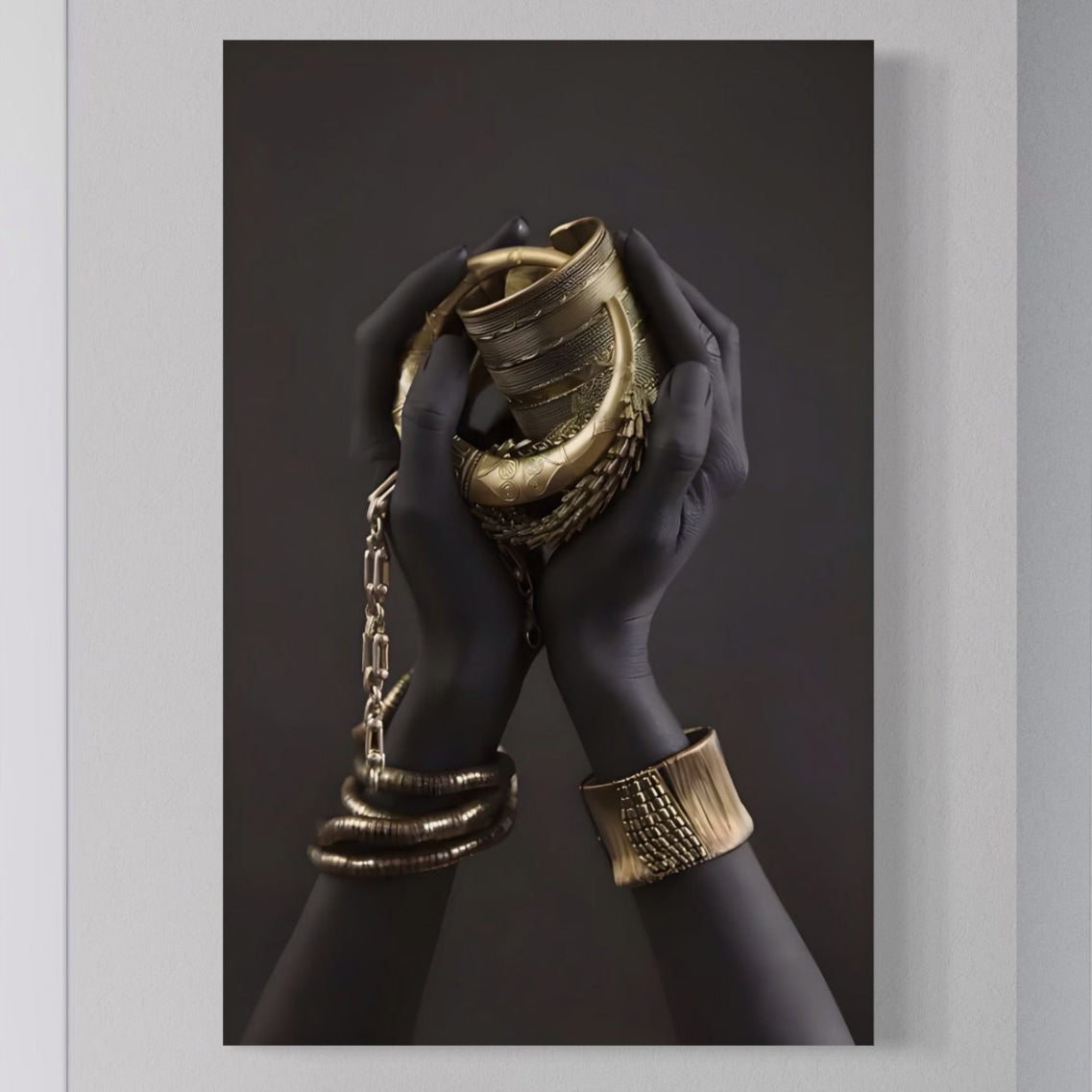 Tablou Canvas Premium LuxCanva® A1440, Maini Aurii , Decorativ, Bijuterii, Palme, Room, Culori Vibrante