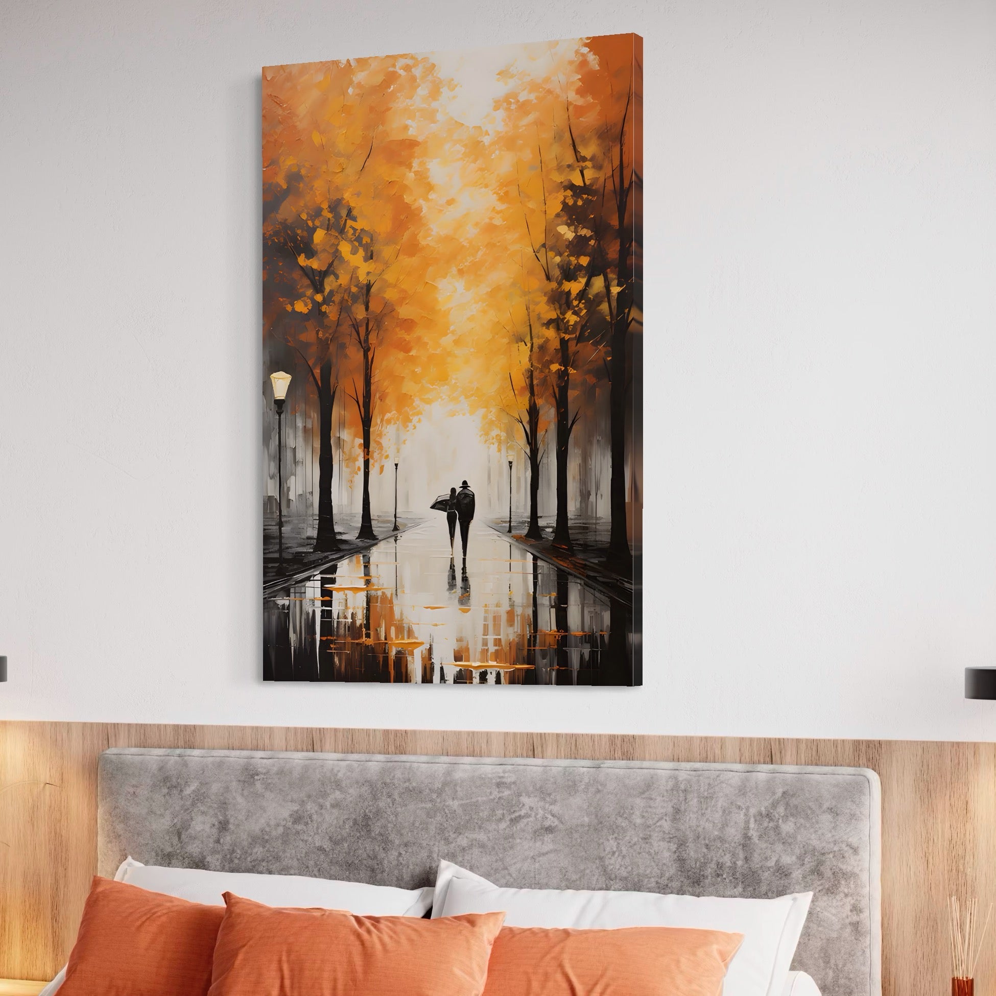 Tablou Canvas Premium LuxCanva® A1447, Plimbare De Toamna , Room, Decorativ, Iubire, Cuplu, Parteneri, Romantic, Living, Culori Vibrante