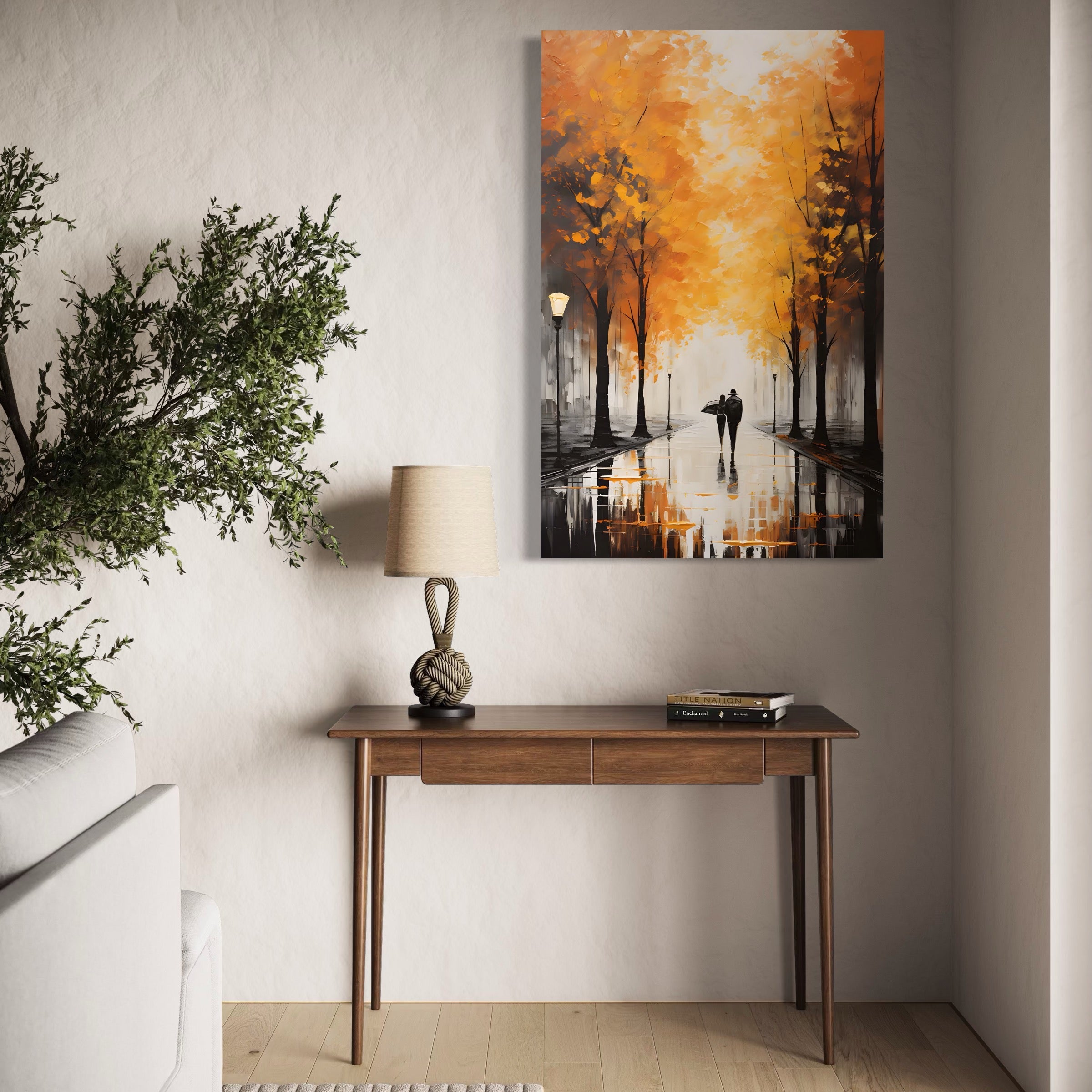 Tablou Canvas Premium LuxCanva® A1447, Plimbare De Toamna , Room, Decorativ, Iubire, Cuplu, Parteneri, Romantic, Living, Culori Vibrante