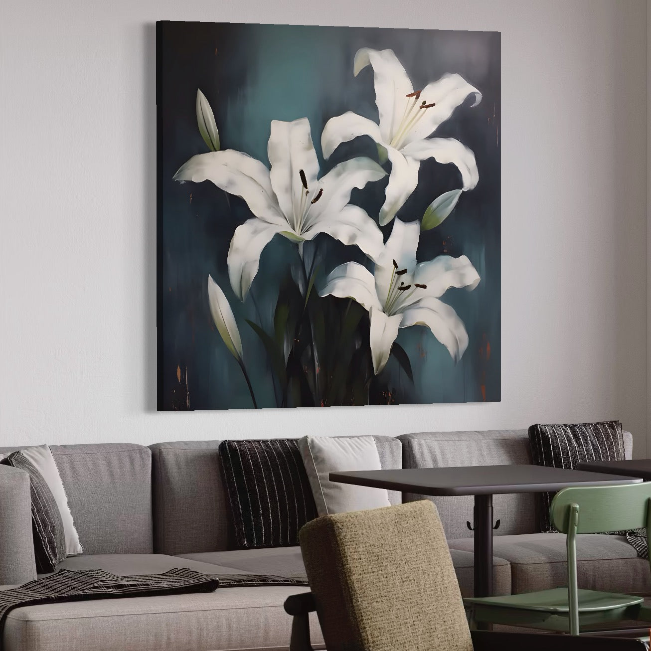 Tablou Canvas Premium LuxCanva® A1448, Crin Imperial , Room, Decorativ, Flori, Planta, Alb, Living, Culori Vibrante