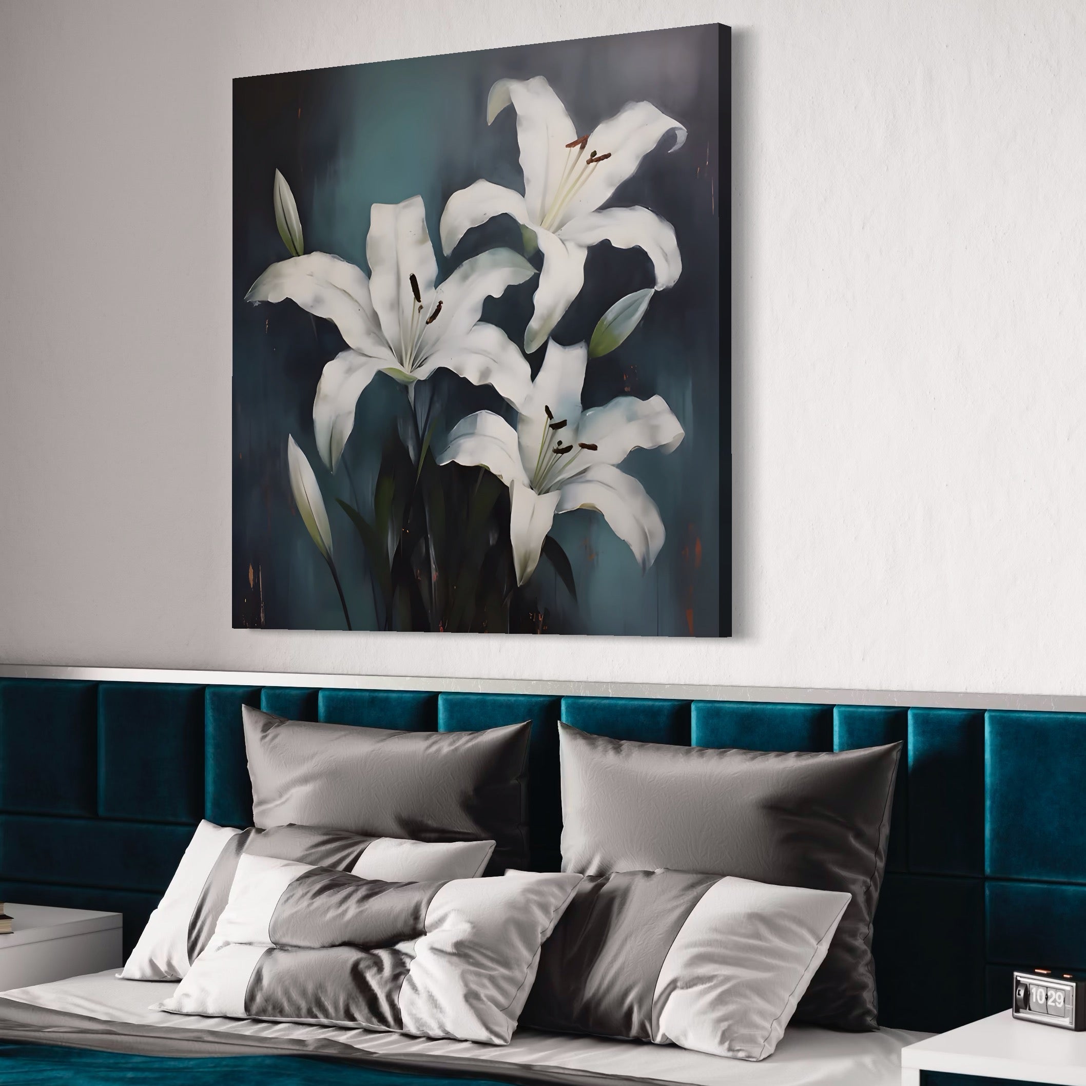 Tablou Canvas Premium LuxCanva® A1448, Crin Imperial , Room, Decorativ, Flori, Planta, Alb, Living, Culori Vibrante