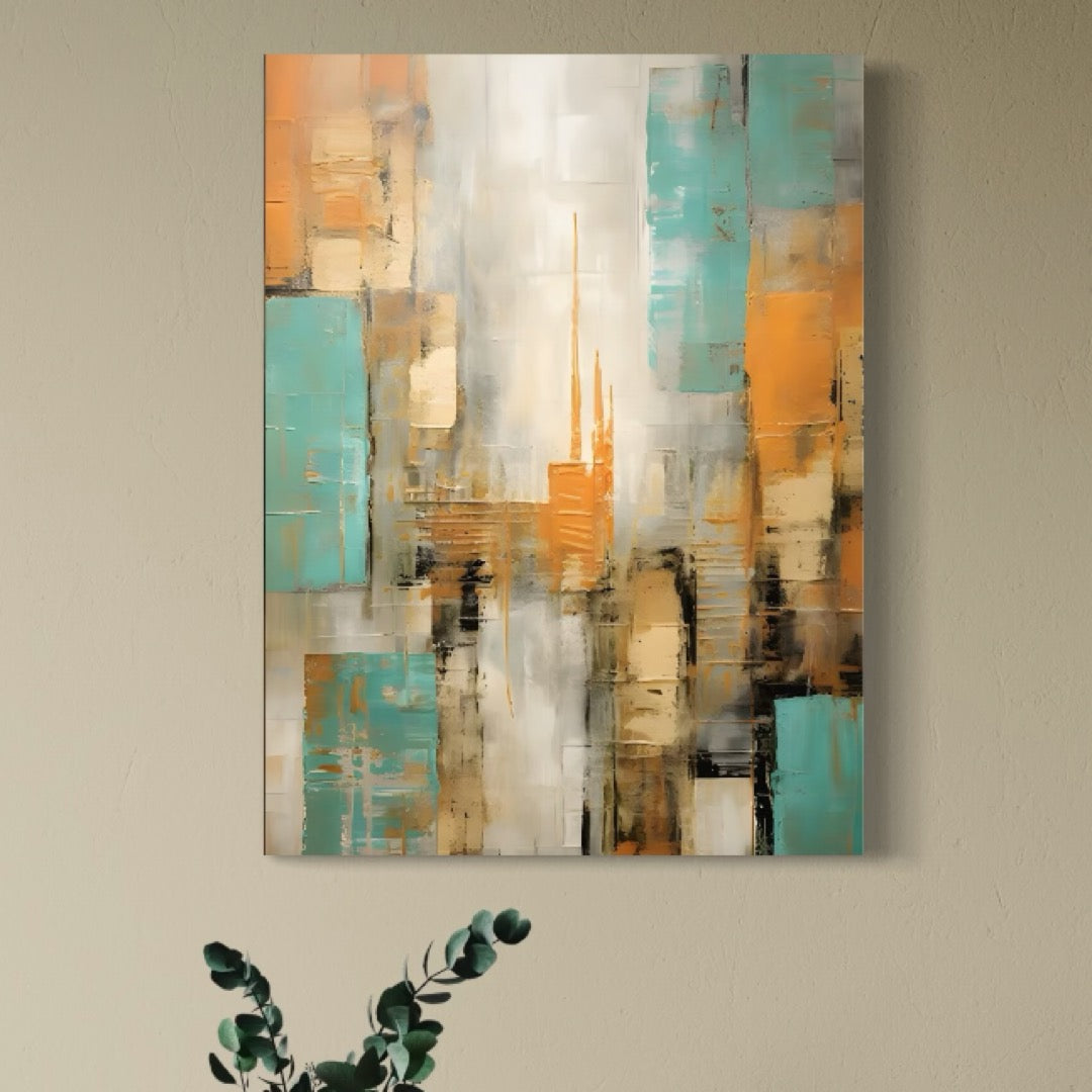 Tablou Canvas Premium LuxCanva® C1232, Abstract Colors Lanscape , Relaxare, Living Room, Culori Vibrante