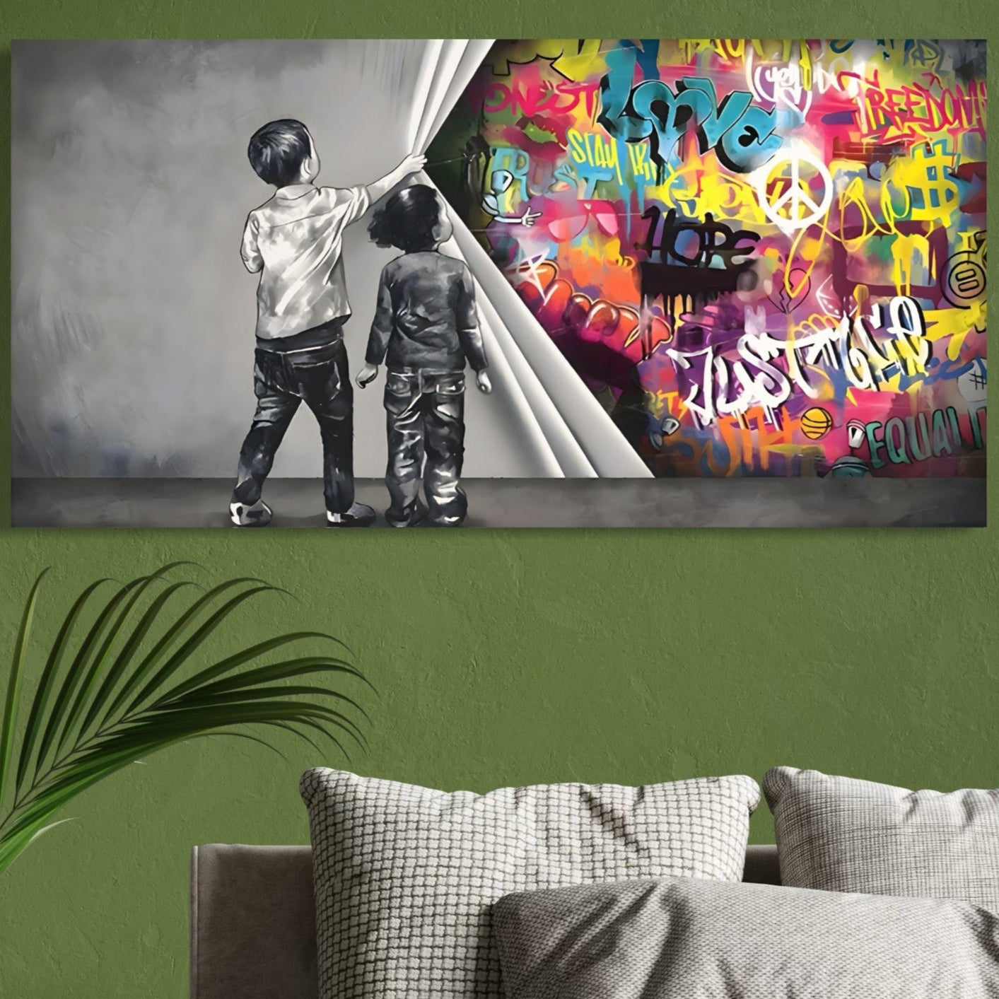 Tablou Canvas Premium, LuxCanva® A1177, Colorful Kids, Living, Copii, Graffiti, Dormitor, Colorat, Culori Vibrante