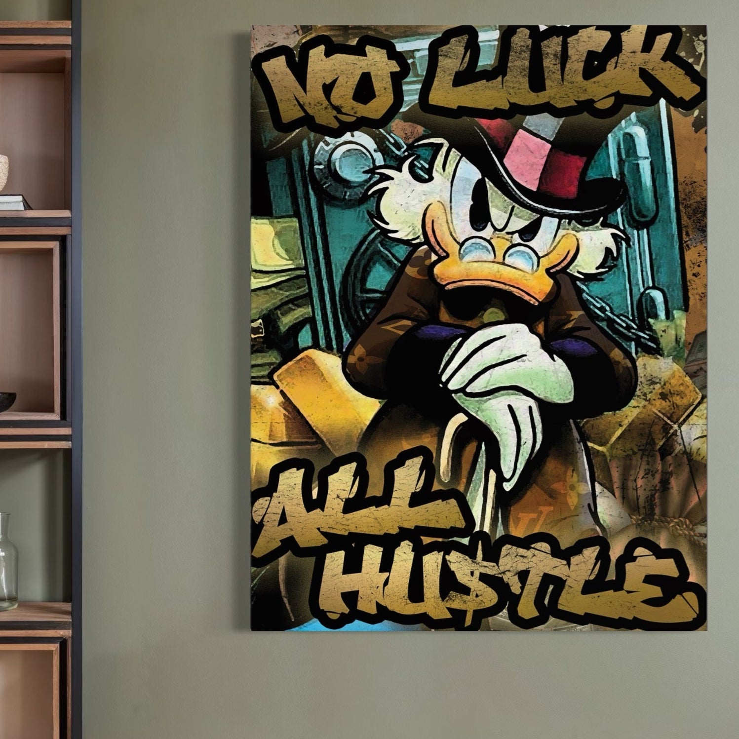 Tablou Canvas Premium, LuxCanva® B1018, Scrooge McDuck, Desene Animate, Walt Disney, Rata, Motivational, Culori Vibrante