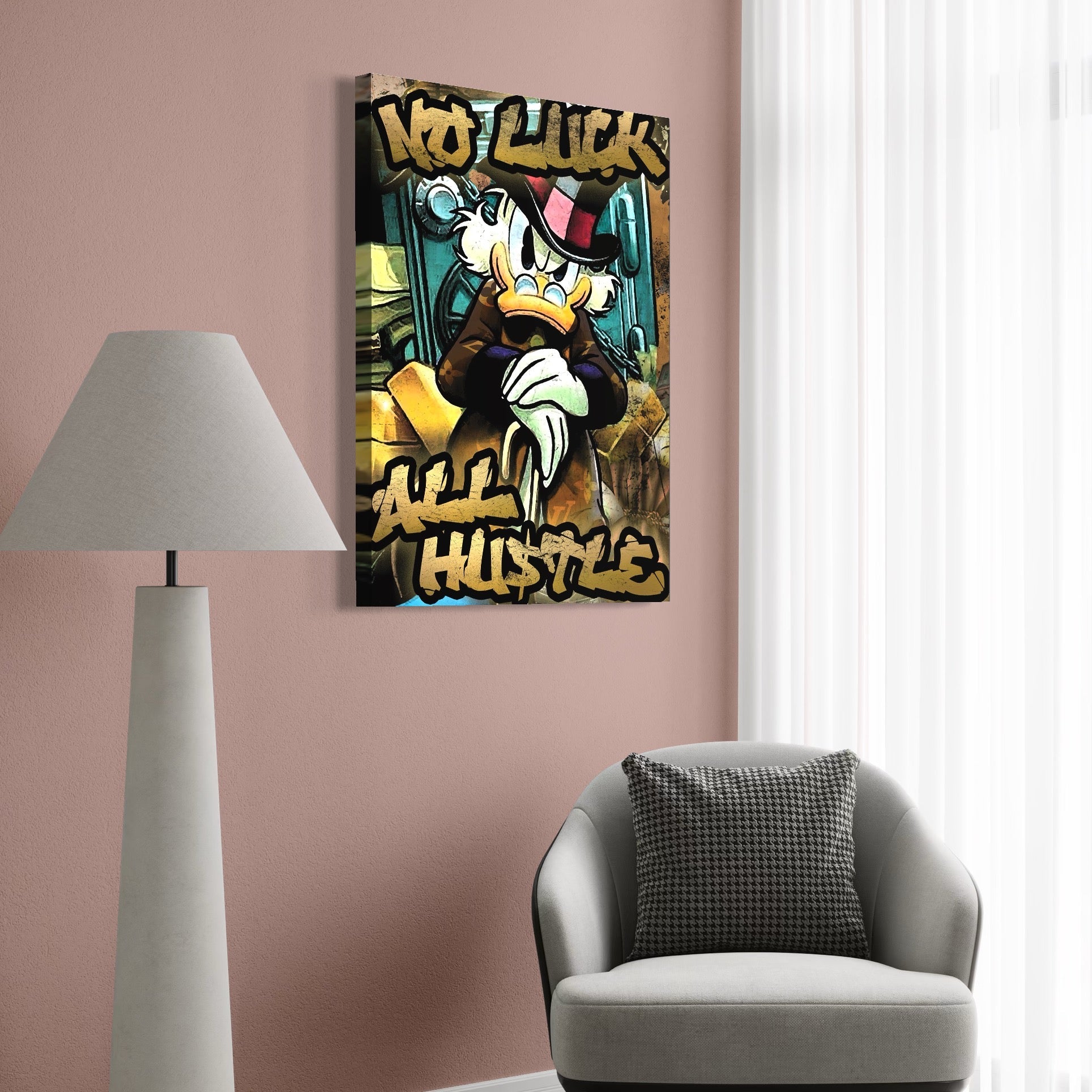 Tablou Canvas Premium, LuxCanva® B1018, Scrooge McDuck, Desene Animate, Walt Disney, Rata, Motivational, Culori Vibrante