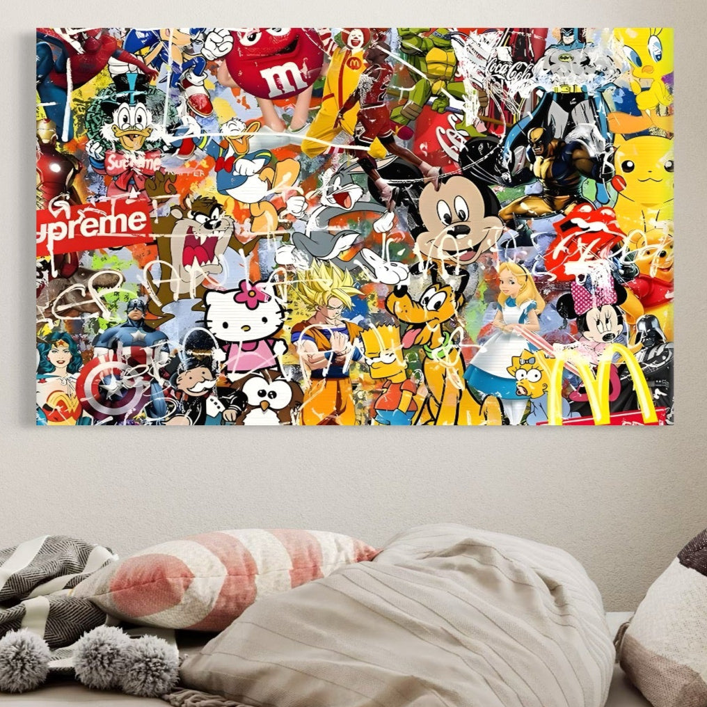 Tablou Canvas Premium, LuxCanva® B1046, Personaje Disney, Dormitor, Disney, Desene Animate, Copii, Mickey, Multicolor, Culori Vibrante
