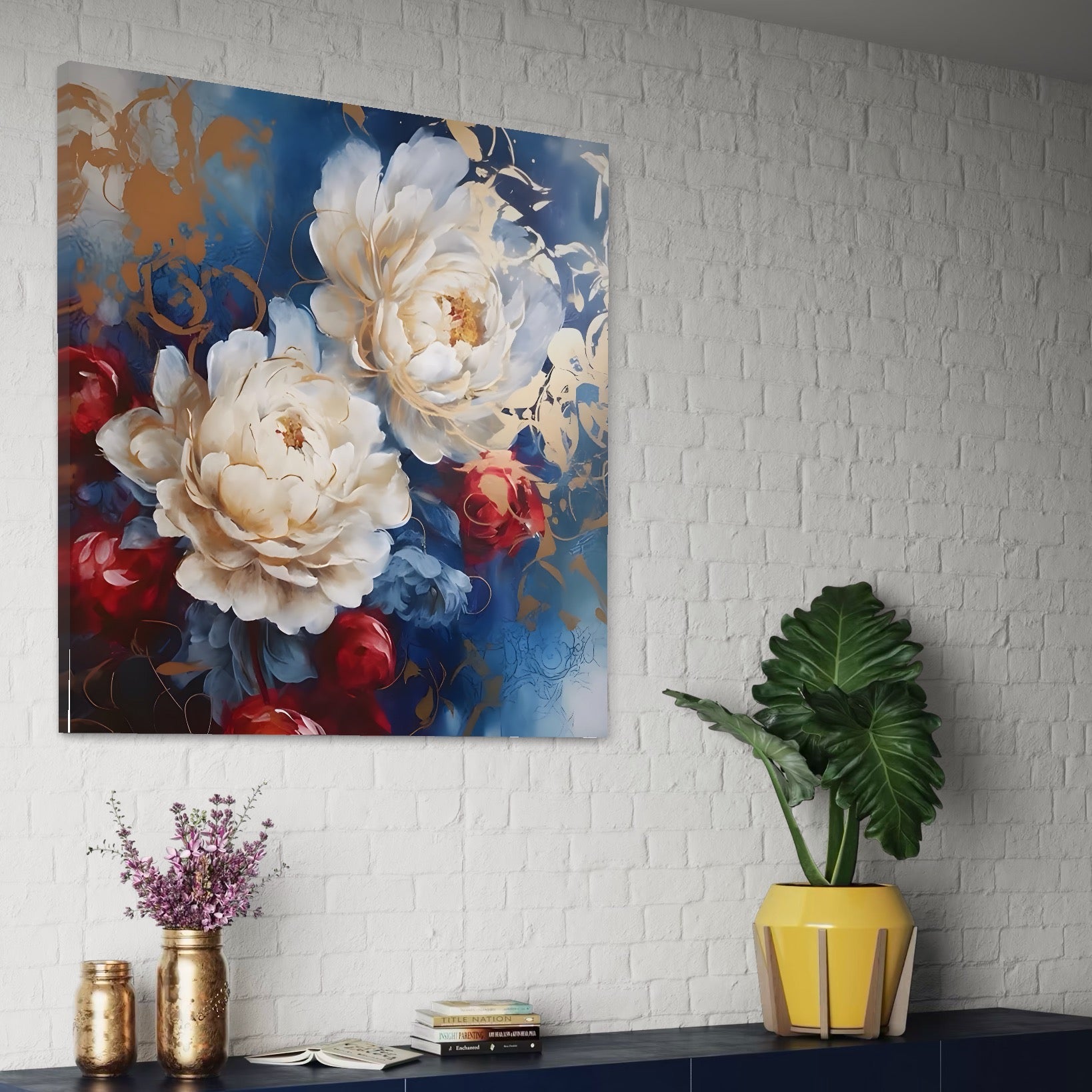 Tablou Canvas Premium LuxCanva® A1478, Sugestie De Primavara , Living, Flori. Bujor, Natura, Colorat, Room, Culori Vibrante