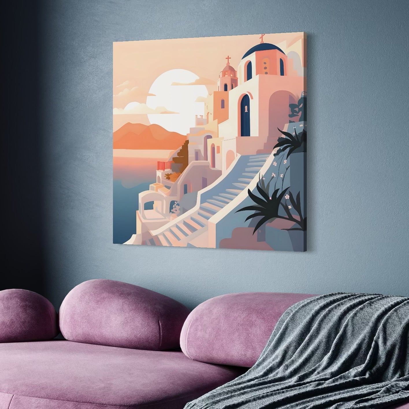 Tablou Canvas Premium LuxCanva® A1502, The Church , Dormitor, Biserica, Oras, Arhitectura, Apus, Room, Culori Vibrante