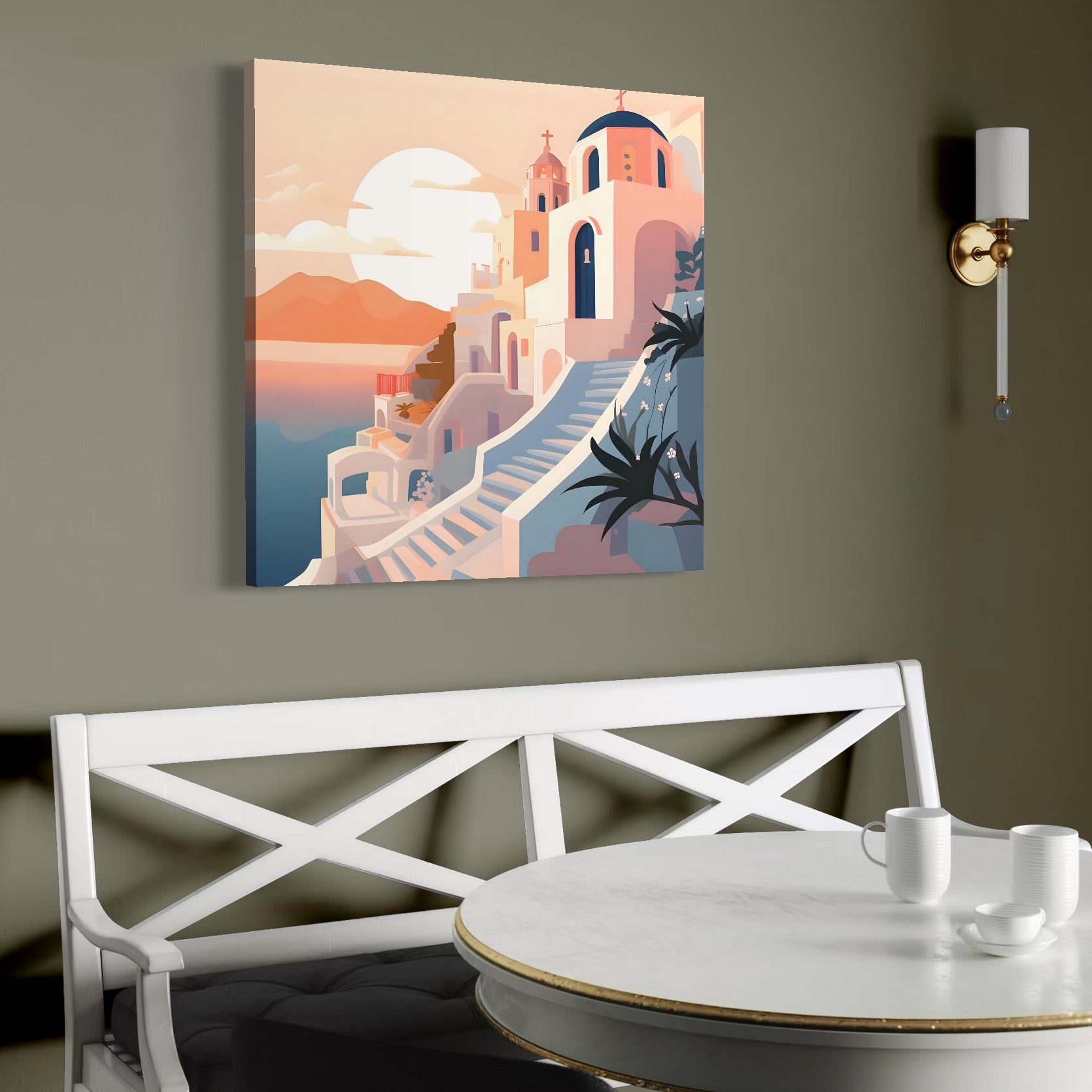 Tablou Canvas Premium LuxCanva® A1502, The Church , Dormitor, Biserica, Oras, Arhitectura, Apus, Room, Culori Vibrante