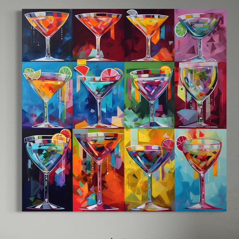 Tablou Canvas Premium LuxCanva® A1495, Cocktail , Room, Bautura, Pahare, Bar, Bucatarie, Culori Vibrante