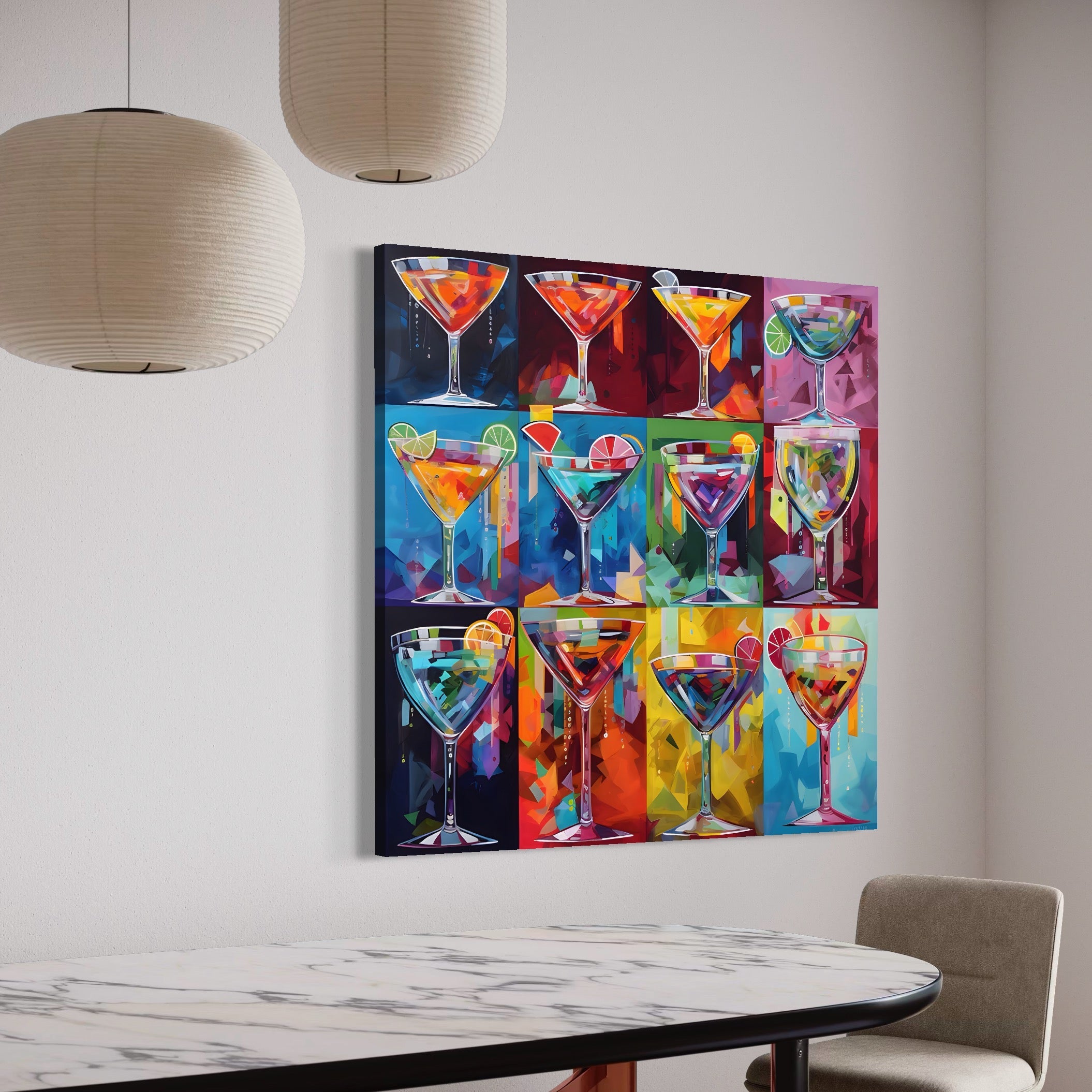 Tablou Canvas Premium LuxCanva® A1495, Cocktail , Room, Bautura, Pahare, Bar, Bucatarie, Culori Vibrante