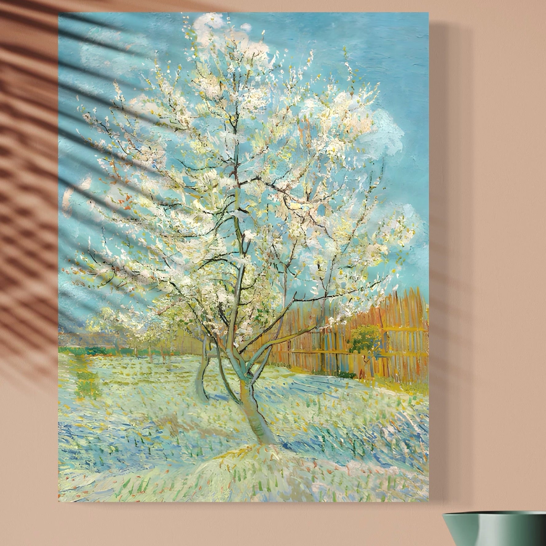 Tablou Canvas Premium LuxCanva® A1497, Piersicul Roz , Room, Pom, Flori, Van Gogh, Pictura, Living, Culori Vibrante