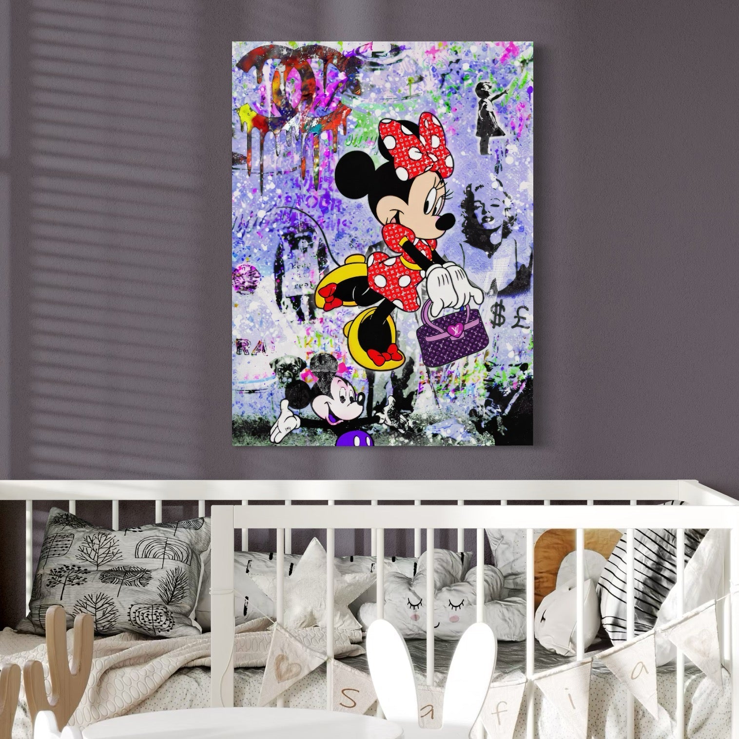 Tablou Canvas Premium, LuxCanva® A1127, Lady Minnie Mouse, Moda, Mickey Mosue, Luxury Brands, Culori Vibrante