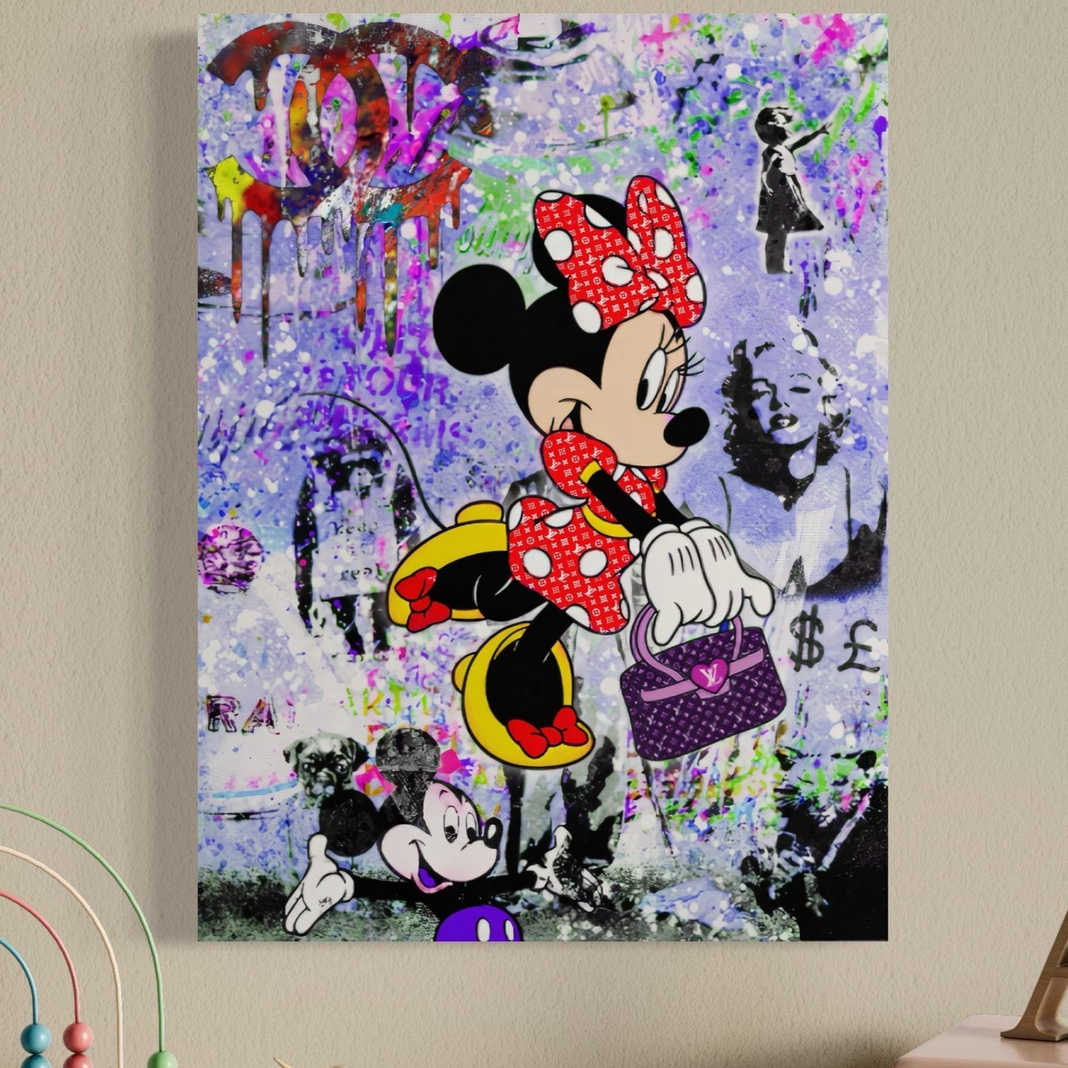 Tablou Canvas Premium, LuxCanva® A1127, Lady Minnie Mouse, Moda, Mickey Mosue, Luxury Brands, Culori Vibrante
