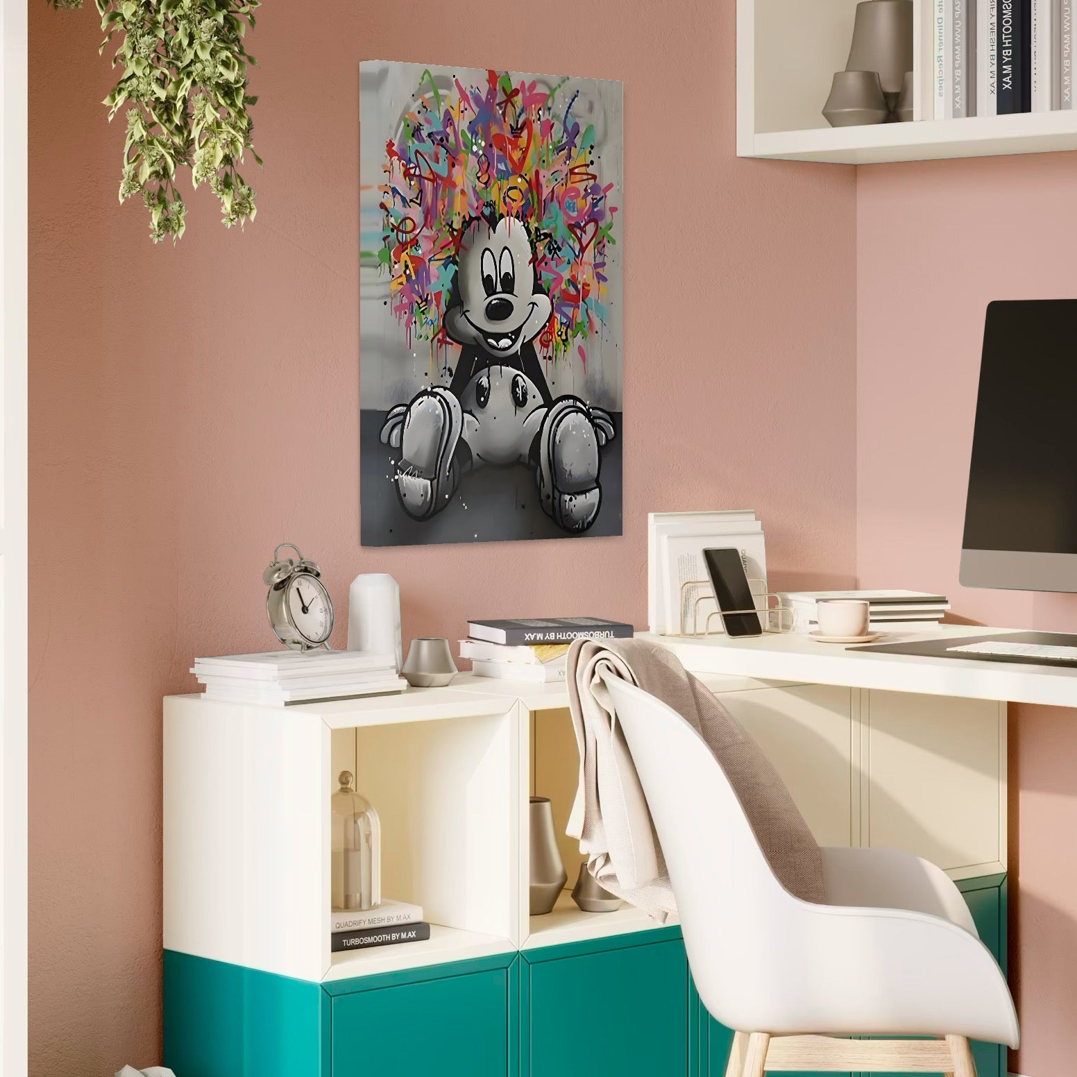 Tablou Canvas Premium, LuxCanva® A1218, Colorful Mickey Mouse, Decorativ, Camera Copil, Desene Animate, Disney, Personaj, Dormitor, Culori Vibrante