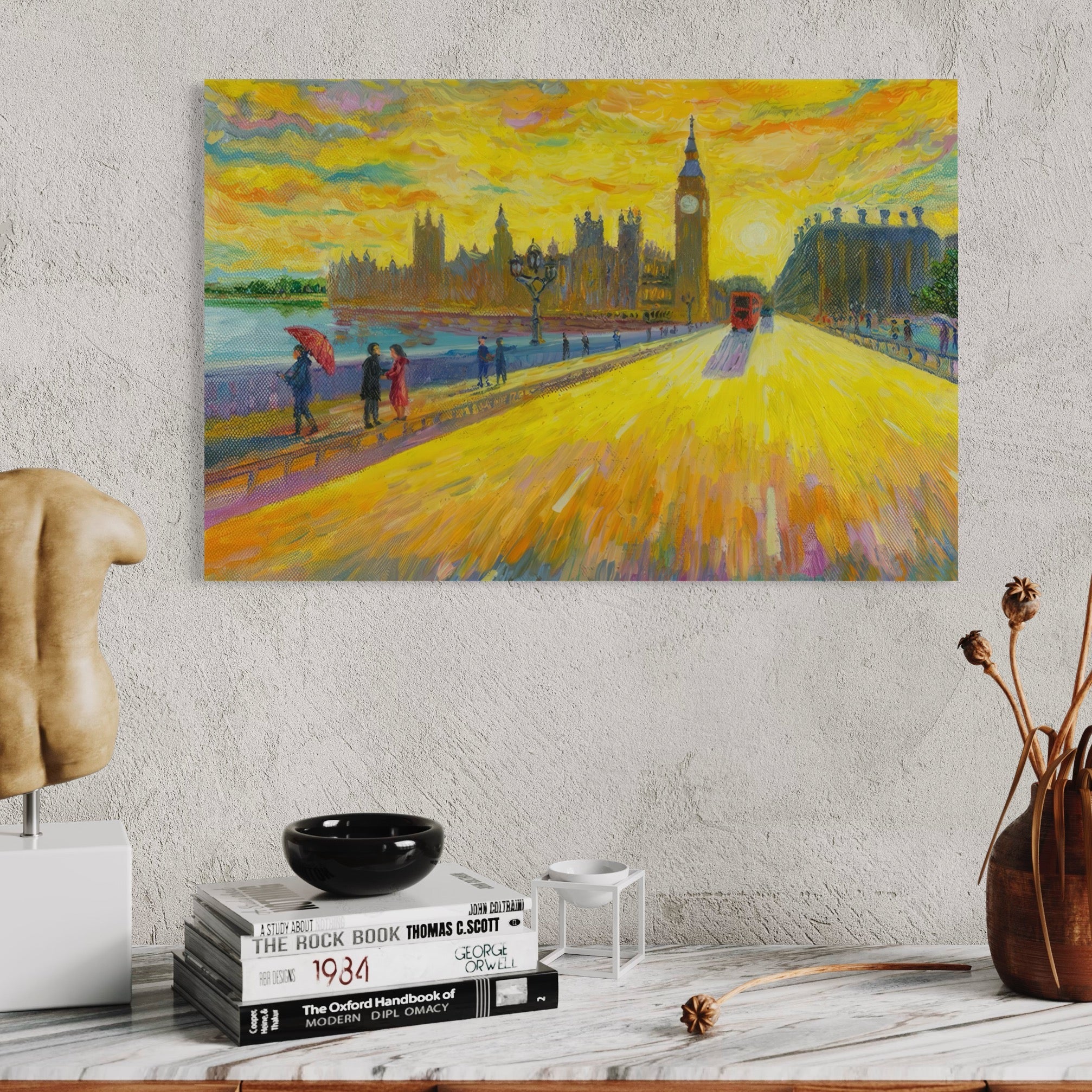 Tablou Canvas Premium LuxCanva® A1337, London Street , Studio, Londra, Oameni, Pod, Plimbare, Relaxare, Dormitor, Culori Vibrante