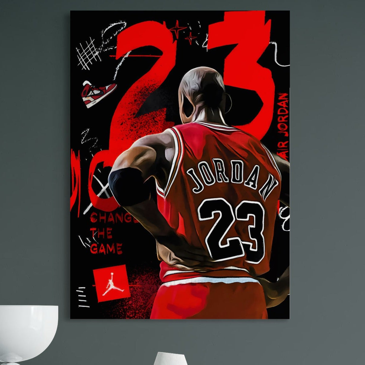 Tablou Canvas Premium, LuxCanva® A1490, Jordan23 , Room, Baschet, NBA, Sportiv, Personalitati, Club Sportiv, Culori Vibrante