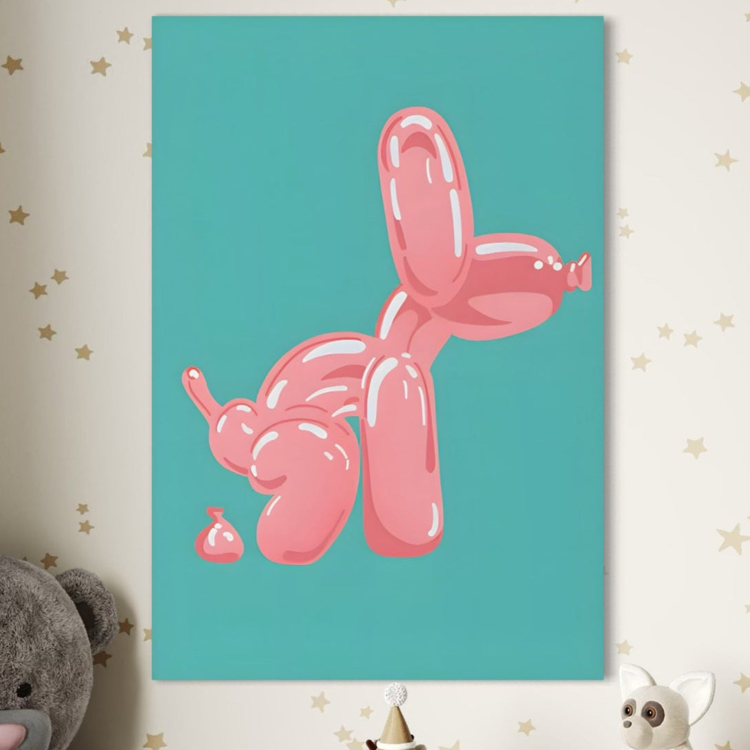 Tablou Canvas Premium, LuxCanva® A1516, Pudel Balon, Dormitor, Caine, Roz, Decorativ, Living, Culori Vibrante