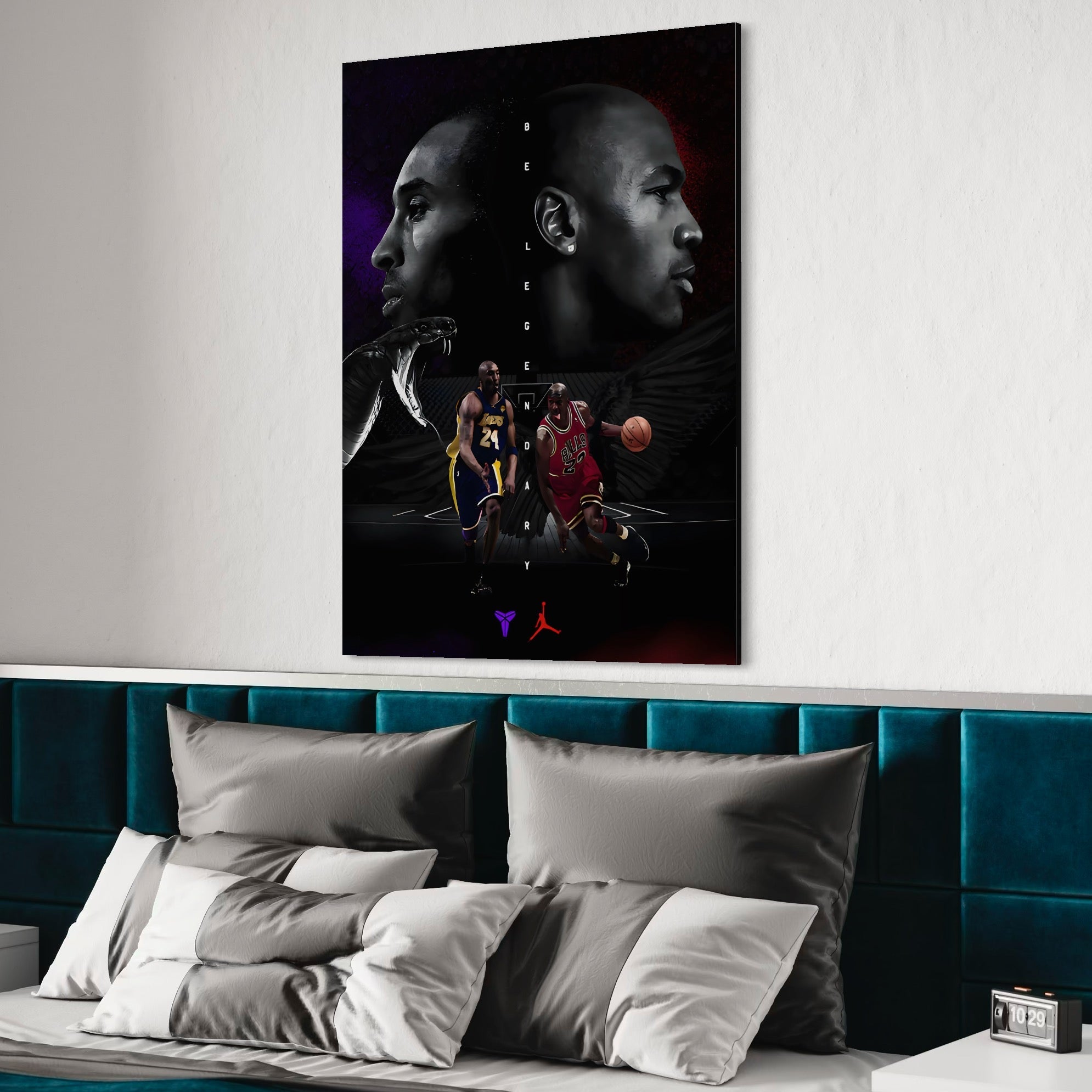 Tablou Canvas Premium, LuxCanva® A1547, Be Legendary , Michael Jordan, Kobe Bryant, Vedete, Sportivi, Living, Culori Vibrante