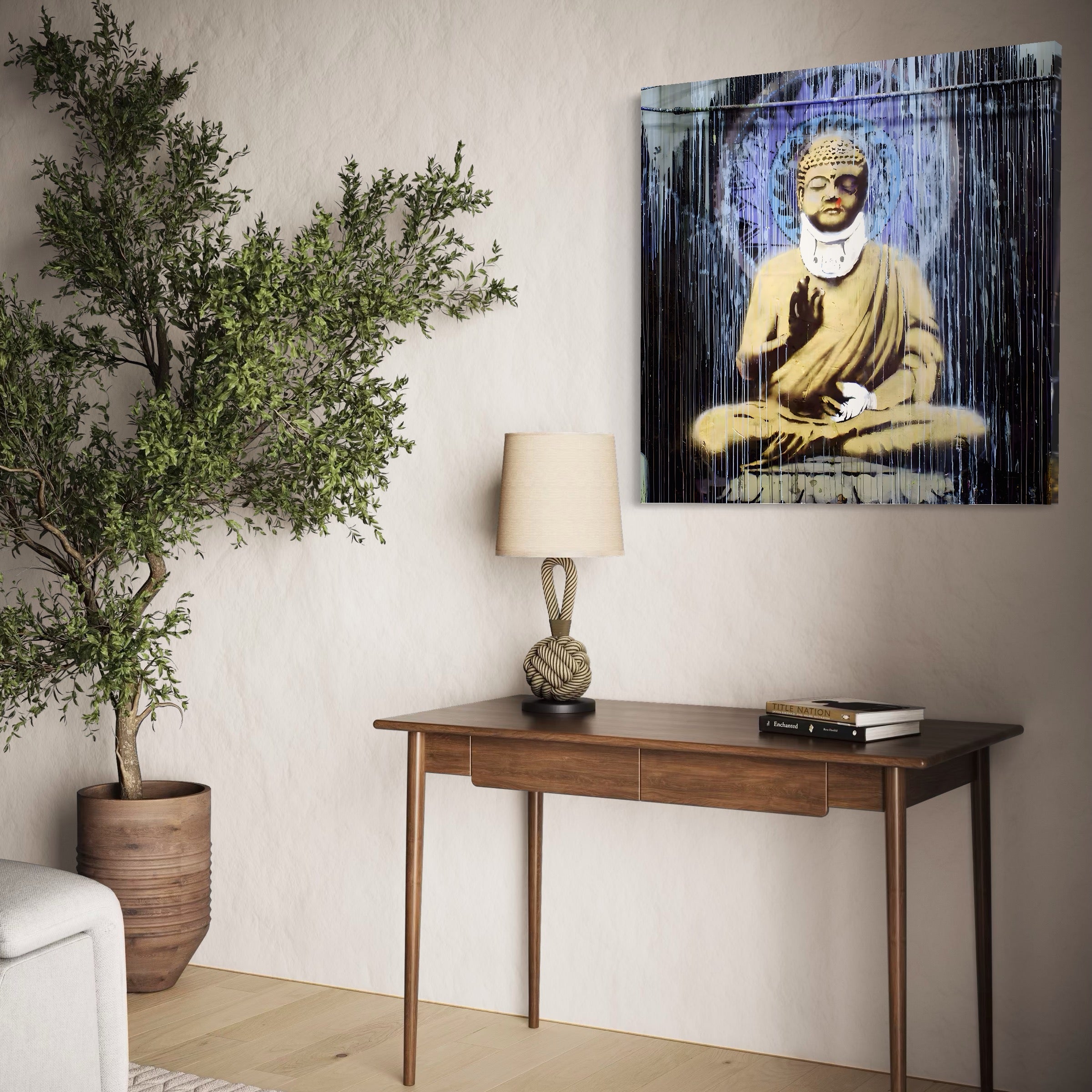 Tablou Canvas Premium LuxCanva® A1519, Zen ,  Room, Statuie, Amuleta, Zeu, Decorativ, Living, Culori Vibrante