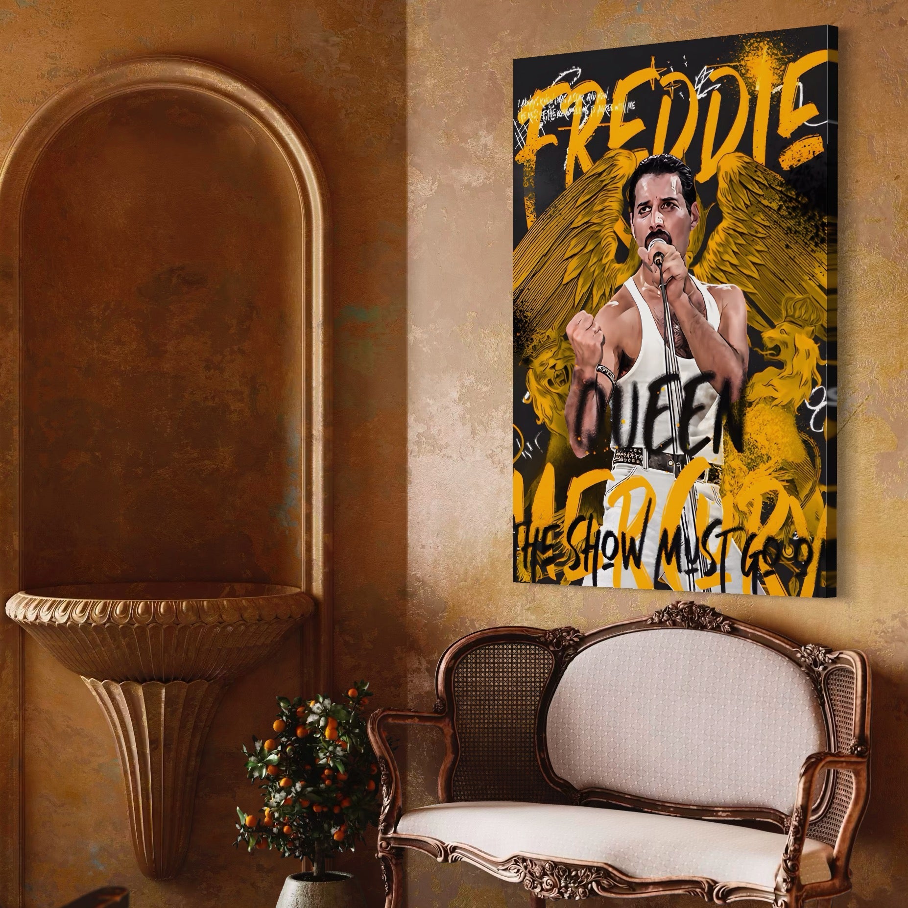 Tablou Canvas Premium LuxCanva® A1526, Freddie Angel , Room, Cantaret, Artist, Queen, Living, Culori Vibrante