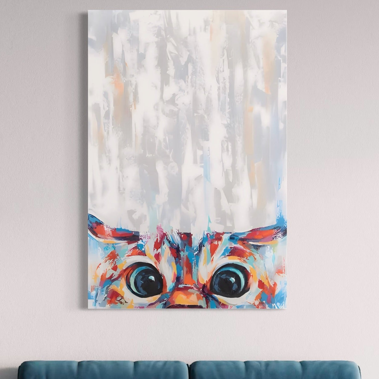 Tablou Canvas Premium LuxCanva® A1529, Cat Eyes , Room, Pisica, Privire, Animal, Felina, Dressing, Club Sportiv, Culori Vibrante