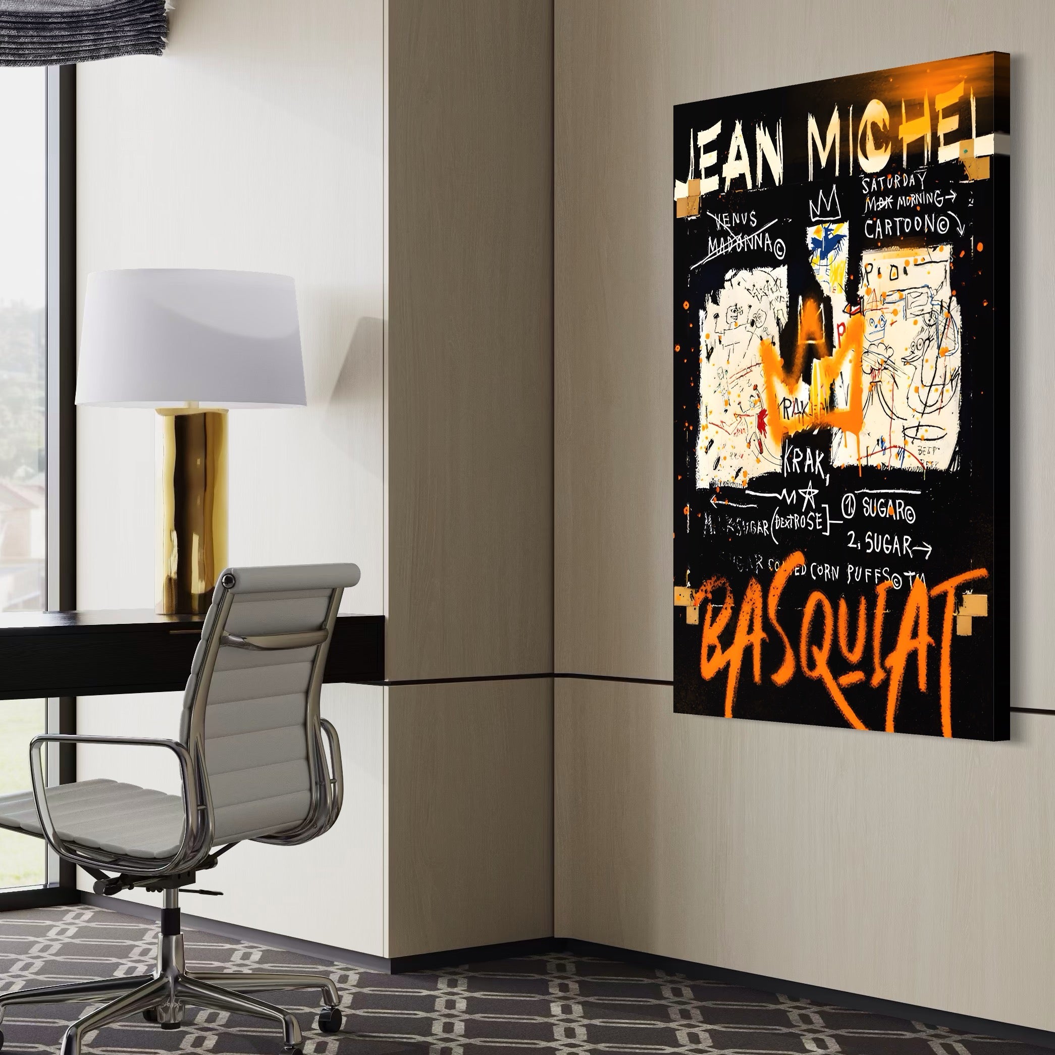 Tablou Canvas Premium LuxCanva® A1538, SAMO Basquiat ,  Game, Graffiti, Arta, Jean Michel, Cartoon, Living, Culori Vibrante