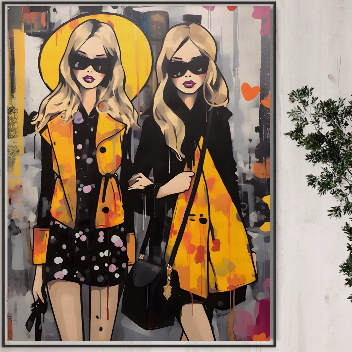 Tablou Canvas Premium LuxCanva® A1543, 2Power Girl , Room, Prietenie, Fete, Modele, Cumparaturi, Living, Culori Vibrante