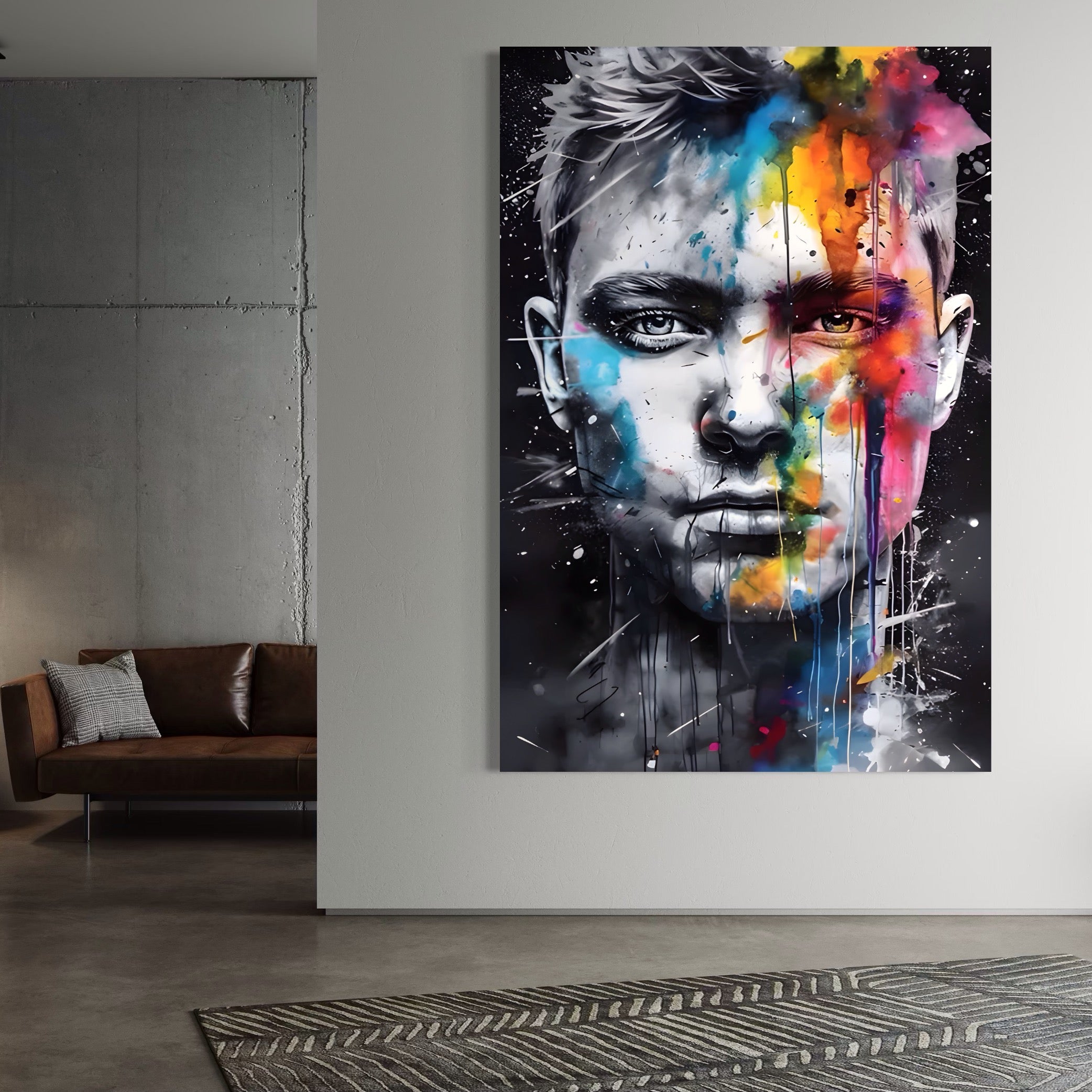 Tablou Canvas Premium LuxCanva® A1546, Beautiful Boy ,  Barbat, Model, Frumuste, Decorativ, Living, Culori Vibrante