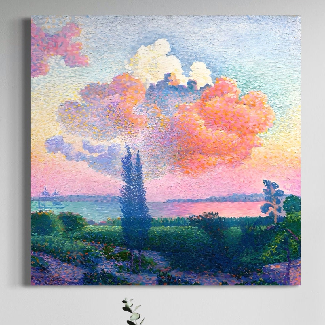Tablou Canvas Premium LuxCanva® A1554, The Rose Cloud , Arta, Henri Edmond, Peisaj, Cer, Culori Vibrante