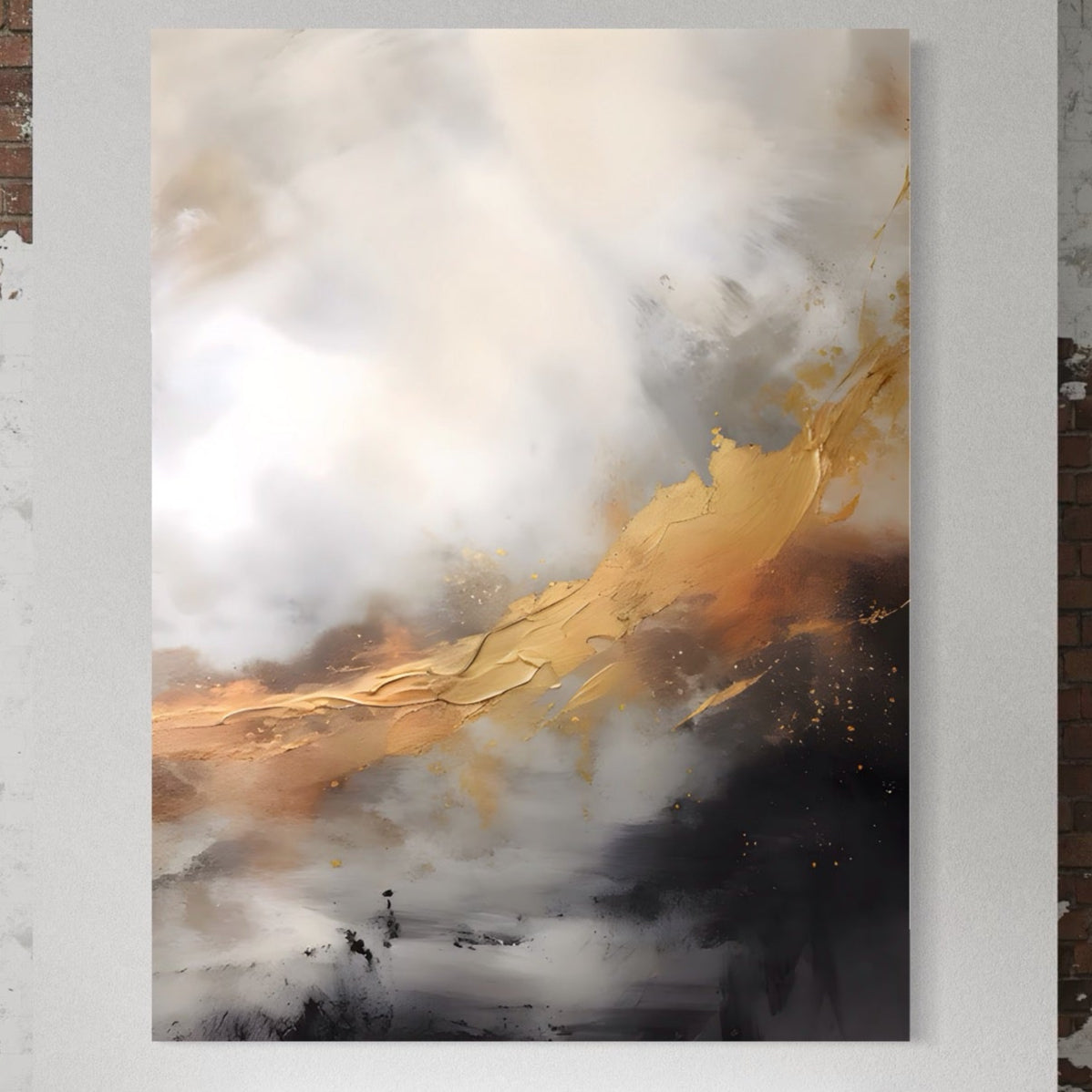 Tablou Canvas Premium LuxCanva® A1555, Pastel Auriu , Dormitor, Abstract, Divin, Decorativ, Living, Culori Vibrante