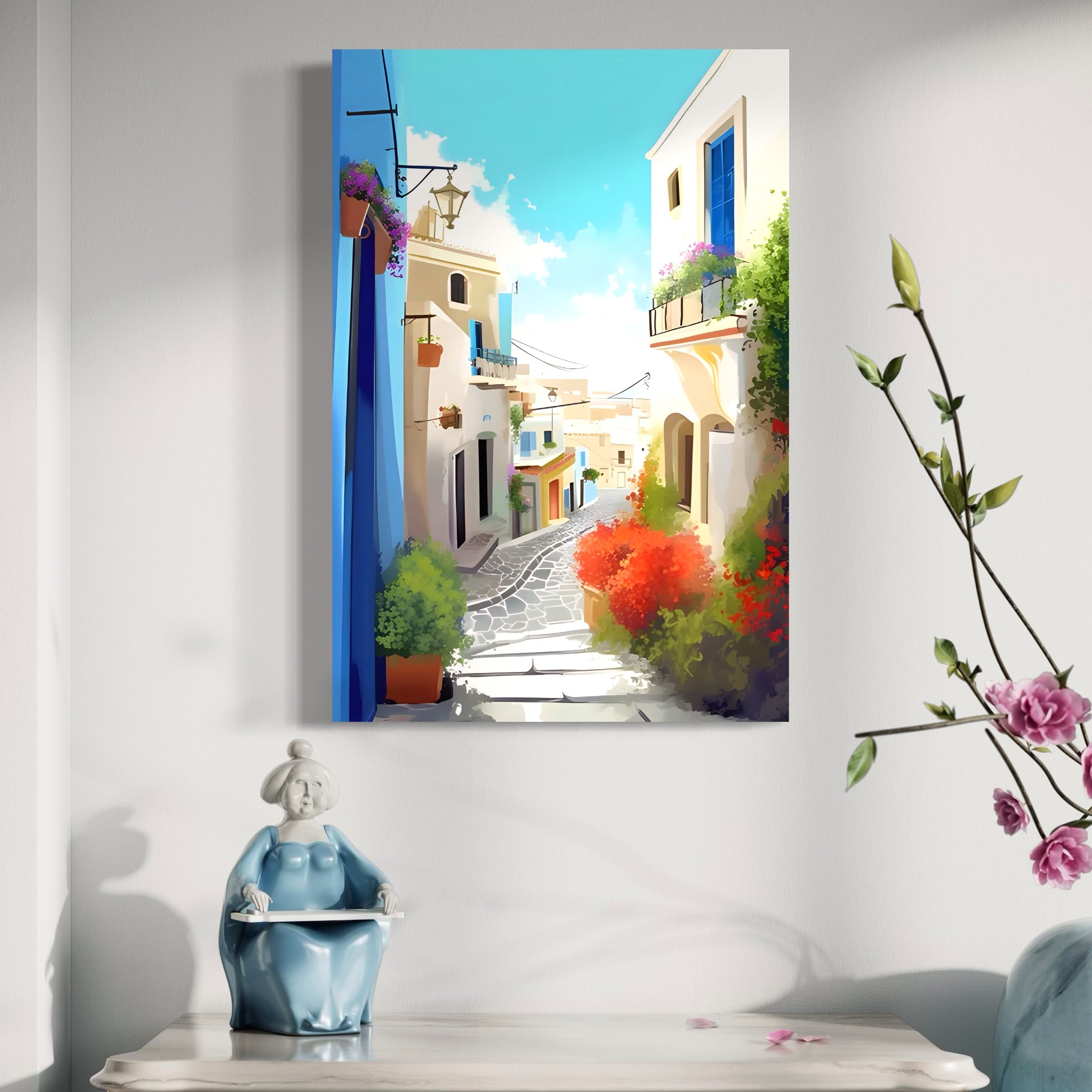 Tablou Canvas Premium LuxCanva® A1570, Oras Colorat , Room, Vacanta, Cladiri, Arhitectura, Living, Culori Vibrante