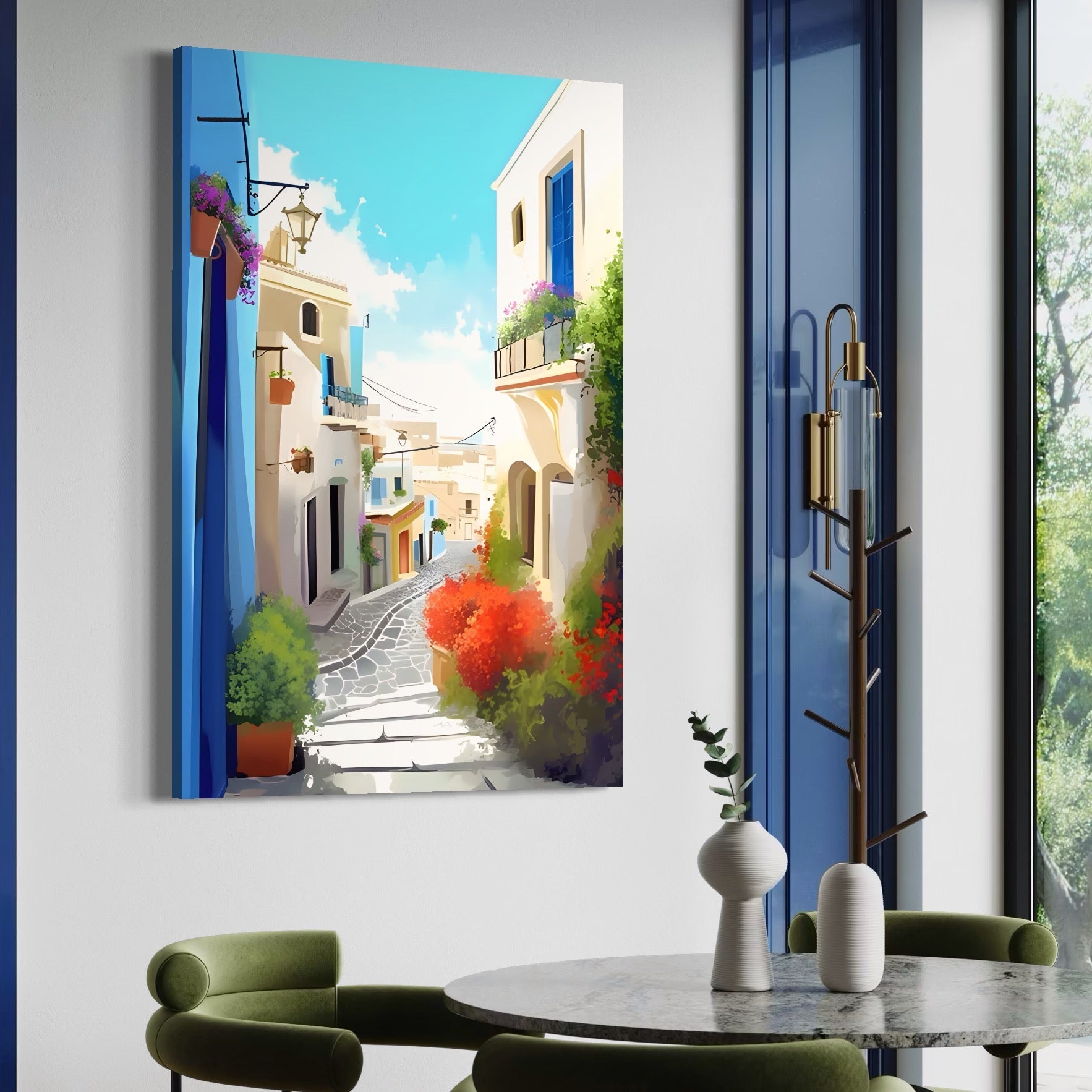 Tablou Canvas Premium LuxCanva® A1570, Oras Colorat , Room, Vacanta, Cladiri, Arhitectura, Living, Culori Vibrante