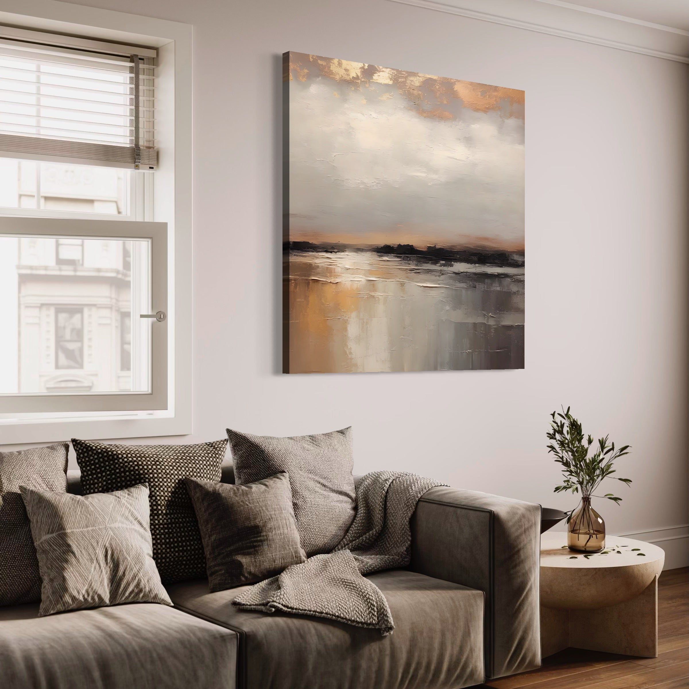 Tablou Canvas Premium LuxCanva® A1582, Valuri Abstracte , Dormitor, Plaja, Mare, Nisip, Decorativ, Living, Culori Vibrante