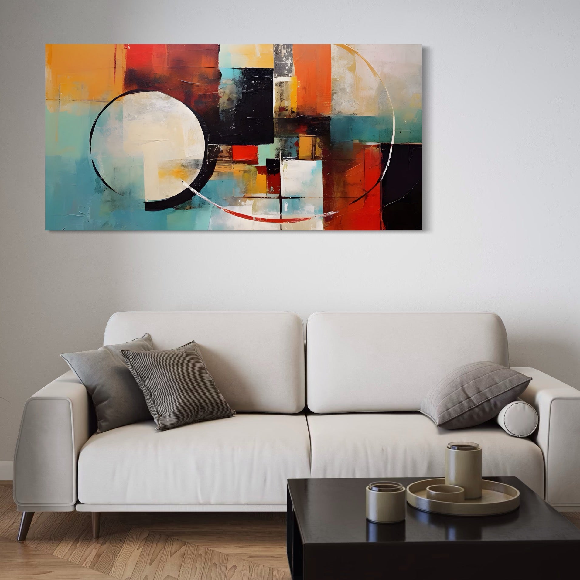 Tablou Canvas Premium LuxCanva® A1583, Melodia Infinitului , Dormitor, Abstract, Decorativ, Armonie, Living, Culori Vibrante