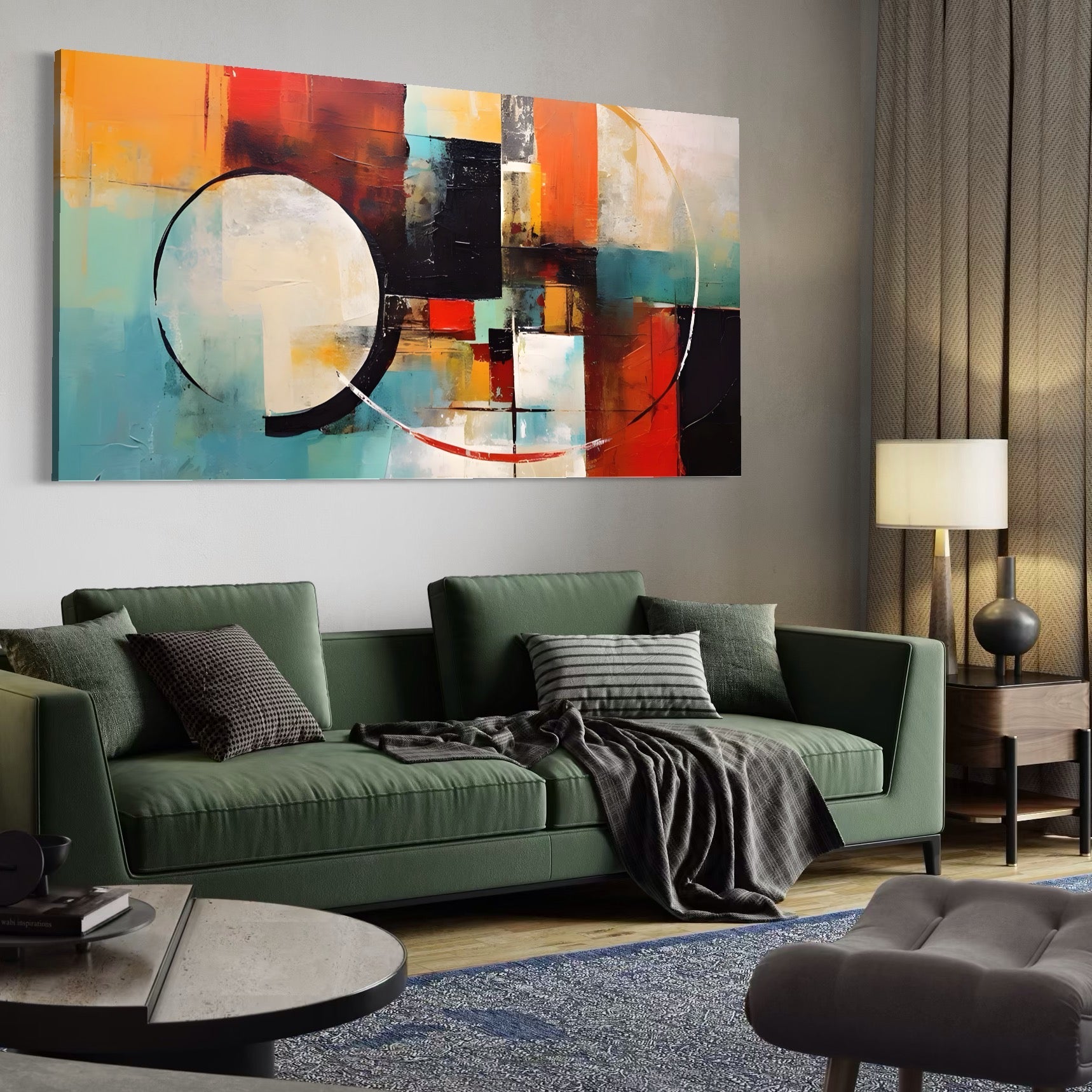 Tablou Canvas Premium LuxCanva® A1583, Melodia Infinitului , Dormitor, Abstract, Decorativ, Armonie, Living, Culori Vibrante