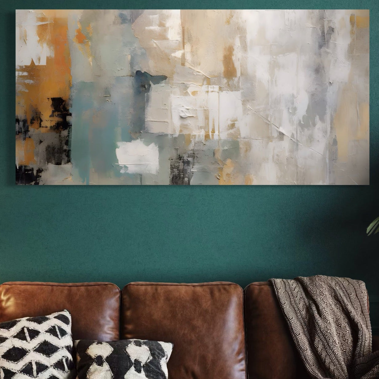 Tablou Canvas Premium LuxCanva® A1588, Color White , Room, Orizontal, Decorativ, Abstract, Living, Culori Vibrante