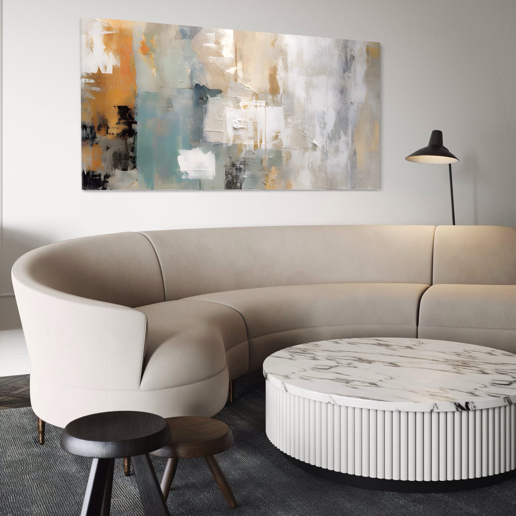 Tablou Canvas Premium LuxCanva® A1588, Color White , Room, Orizontal, Decorativ, Abstract, Living, Culori Vibrante