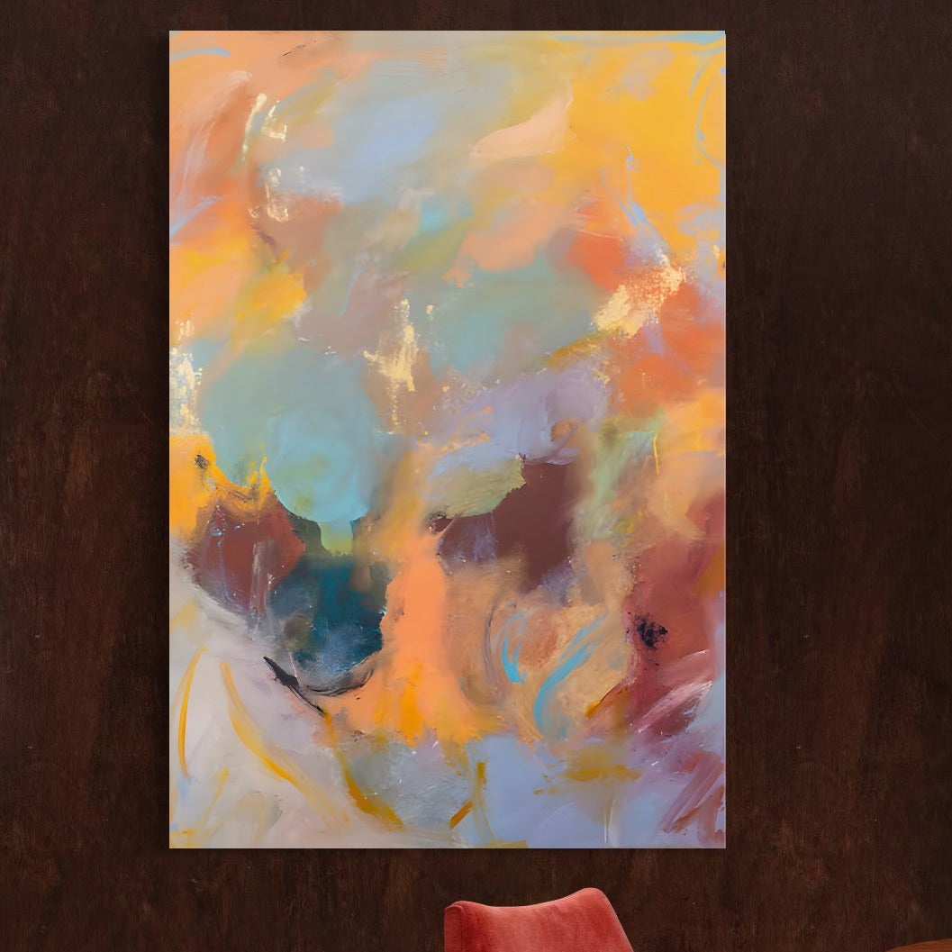 Tablou Canvas Premium LuxCanva® A1589, Pata Colorata , Dormitor, Infuzie De Culoare, Decorativ, Abstract, Living, Culori Vibrante